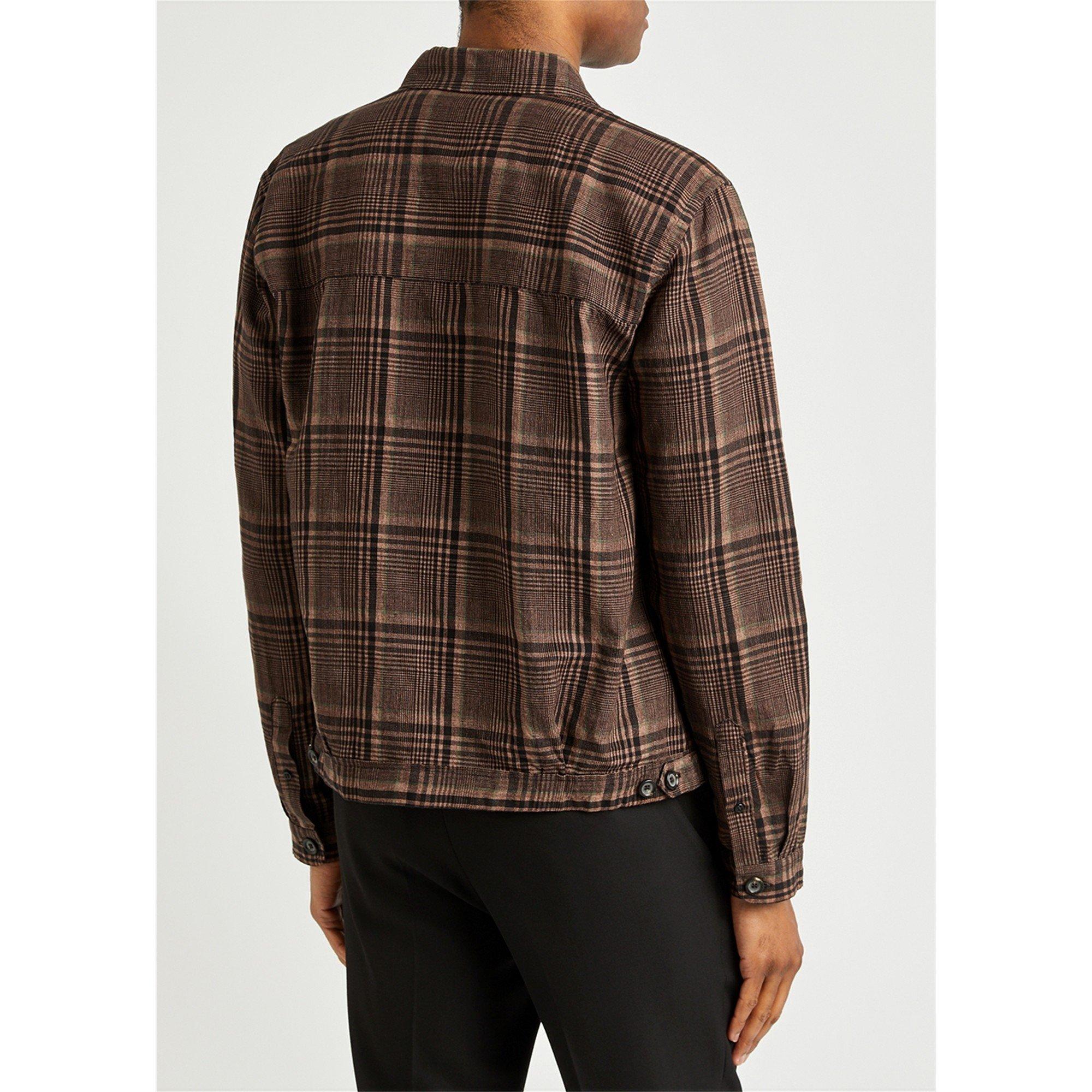 BROWN AND OTHER - Oliver Spencer - Men's Brook Checked Linen Overshirt - 3