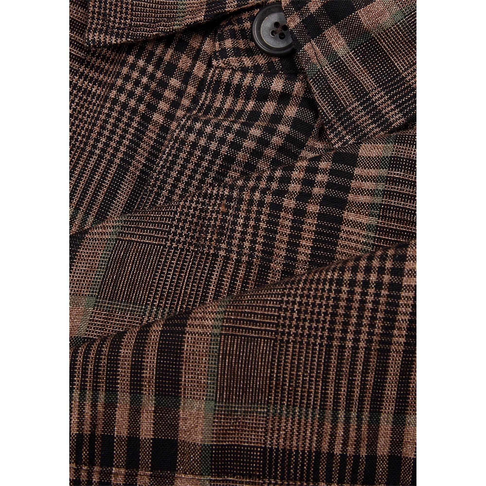 BROWN AND OTHER - Oliver Spencer - Men's Brook Checked Linen Overshirt - 4