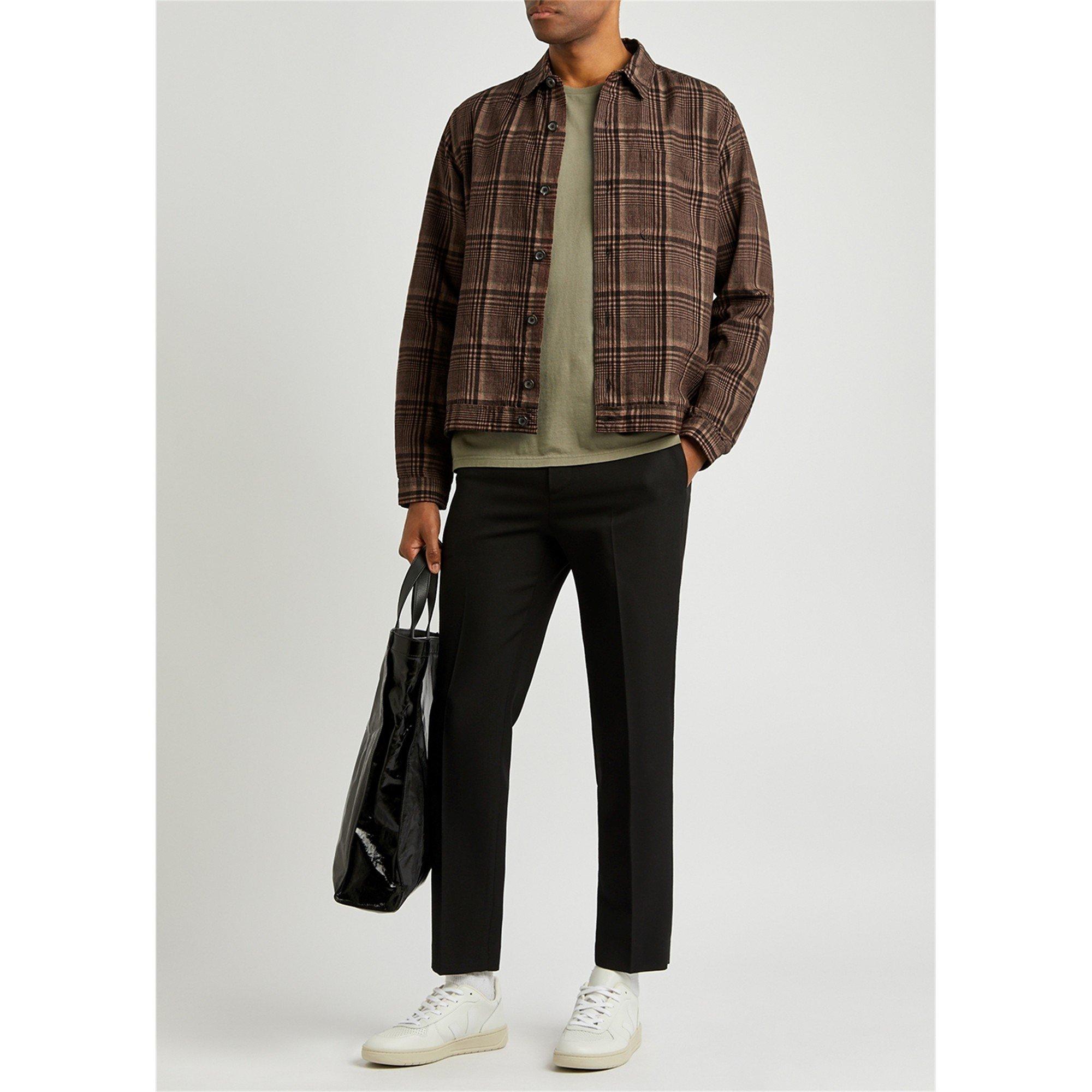 BROWN AND OTHER - Oliver Spencer - Men's Brook Checked Linen Overshirt - 5
