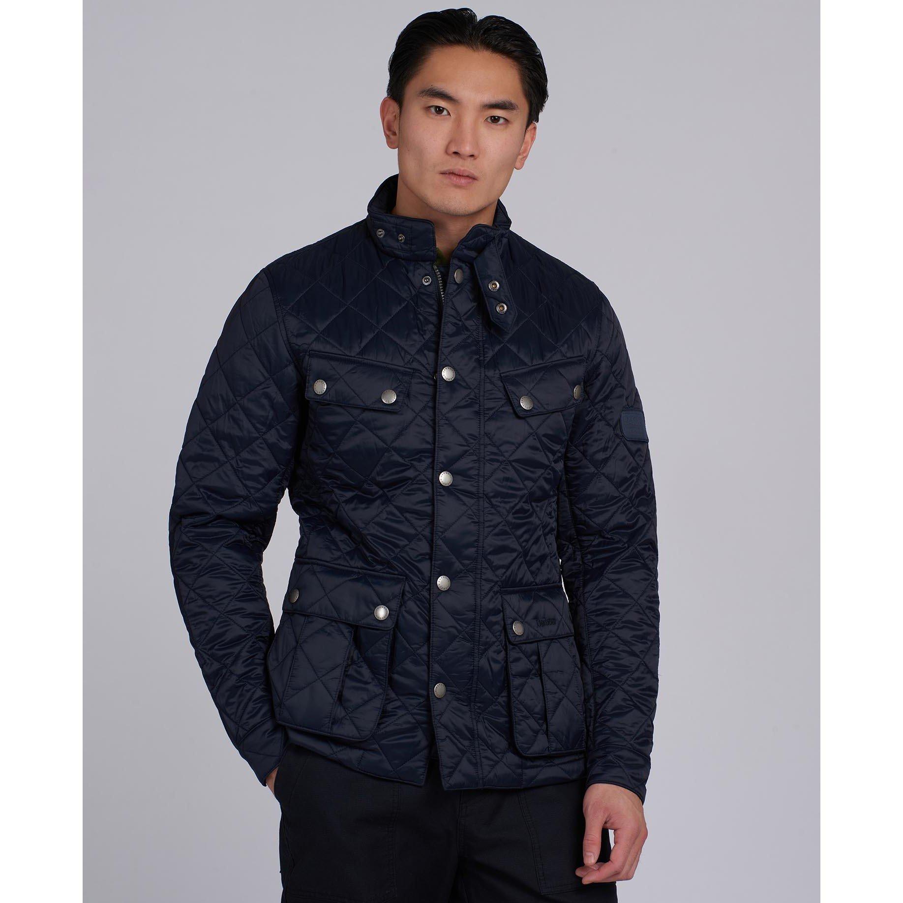 Navy - Barbour International - Tourer Ariel Quilted Jacket - 1