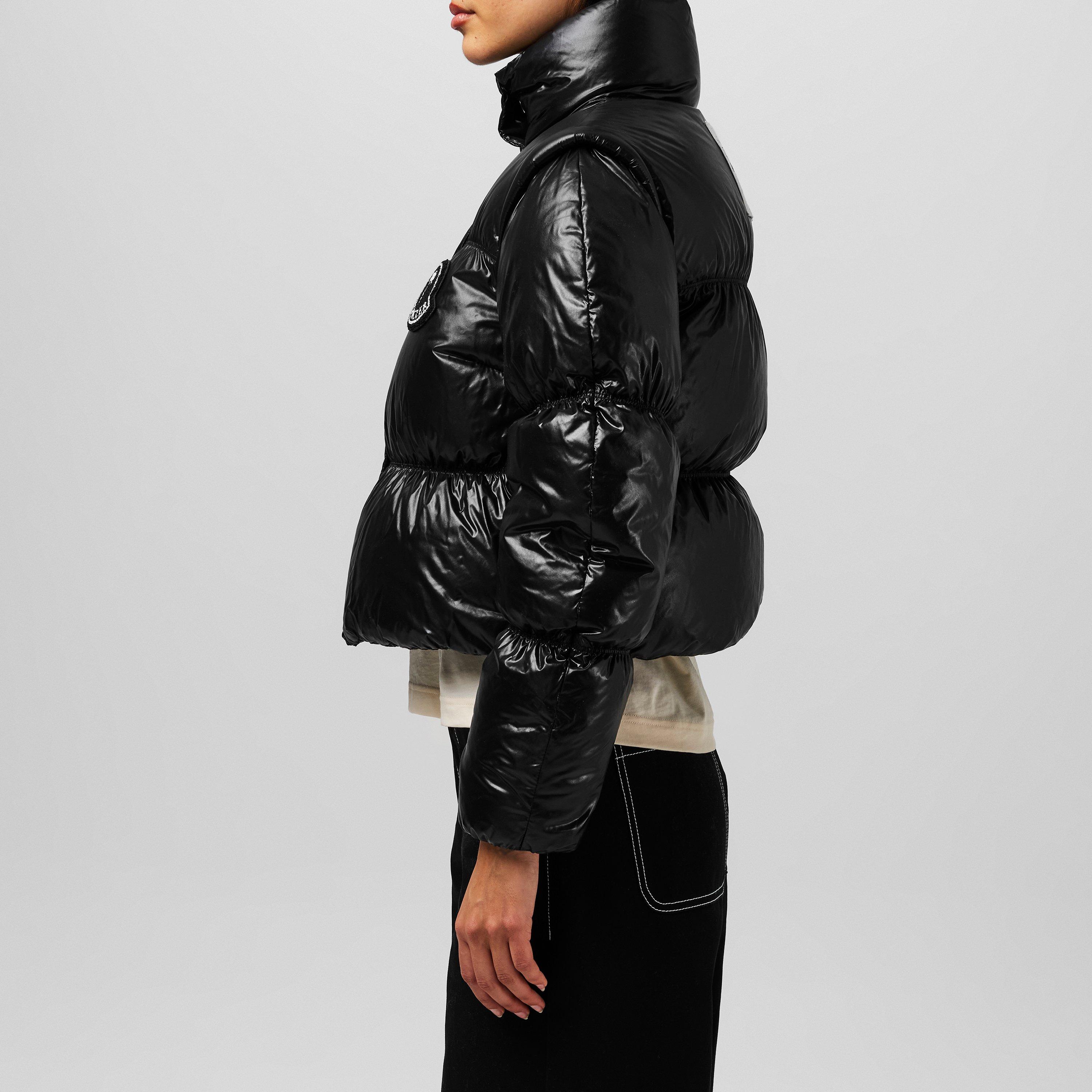 Black 999 - Moncler X Palm Angels - Women's Noella Cropped Goose Down Long Sleeve Short Puffer Jacket - 2