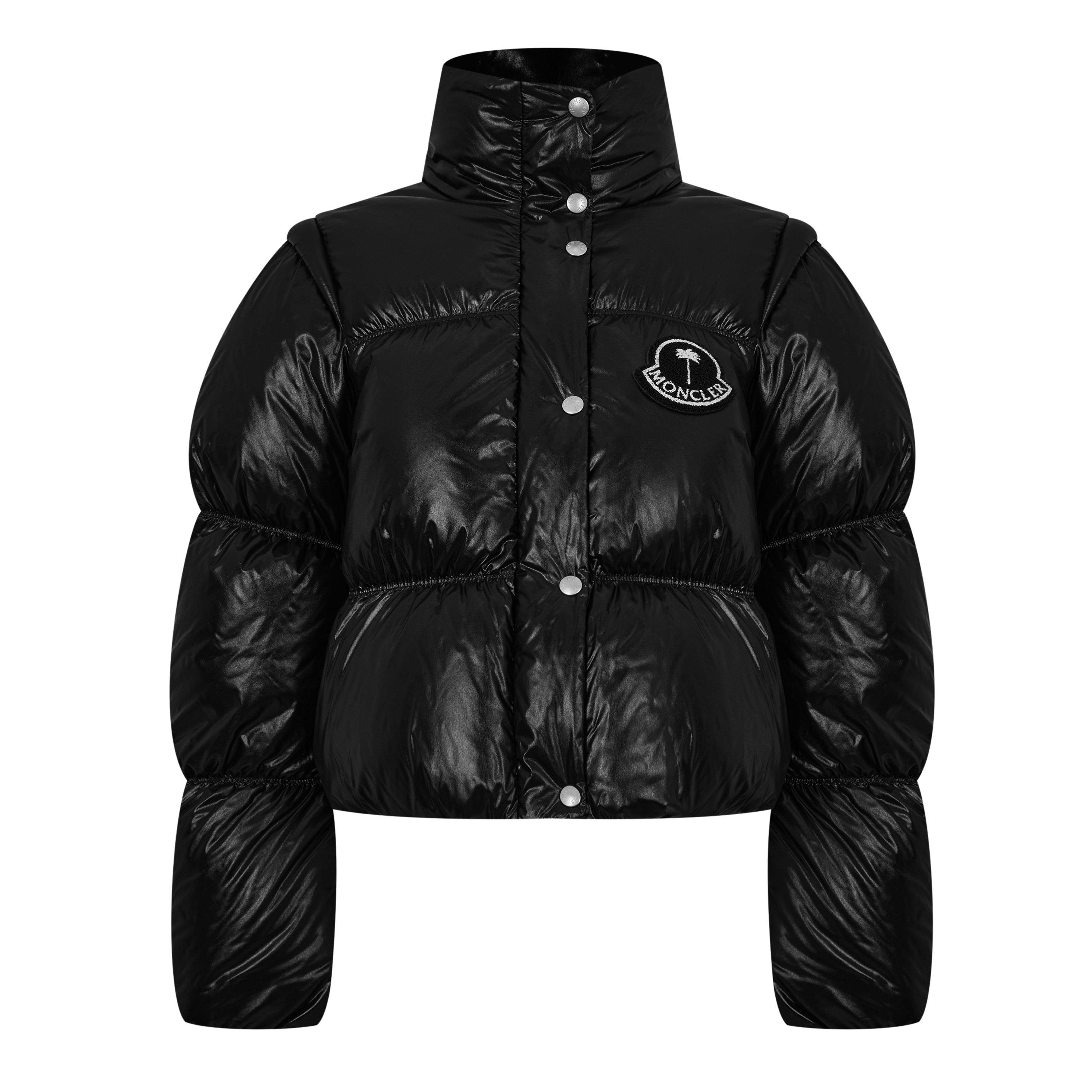 Black 999 - Moncler X Palm Angels - Women's Noella Cropped Goose Down Long Sleeve Short Puffer Jacket - 5