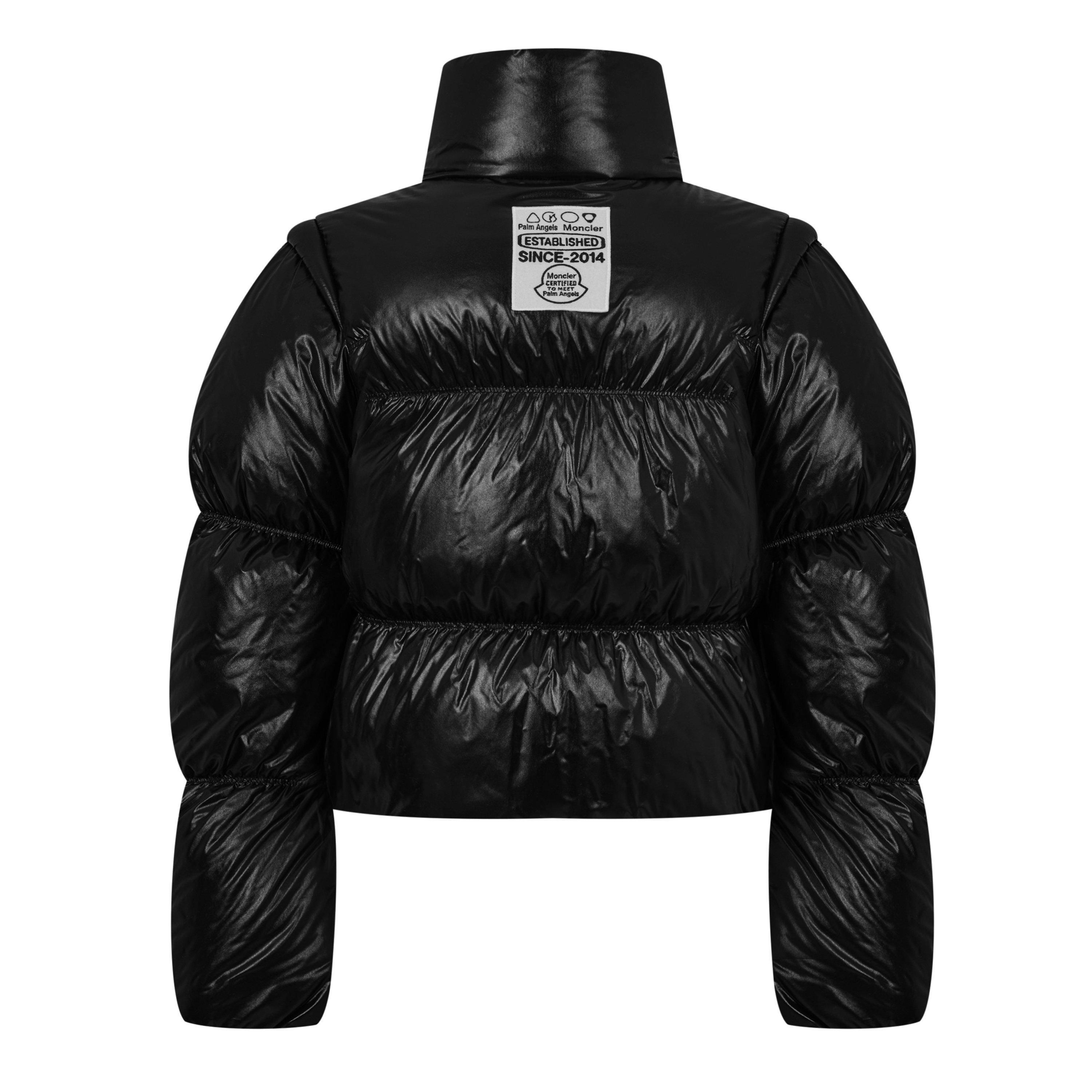 Black 999 - Moncler X Palm Angels - Women's Noella Cropped Goose Down Long Sleeve Short Puffer Jacket - 6