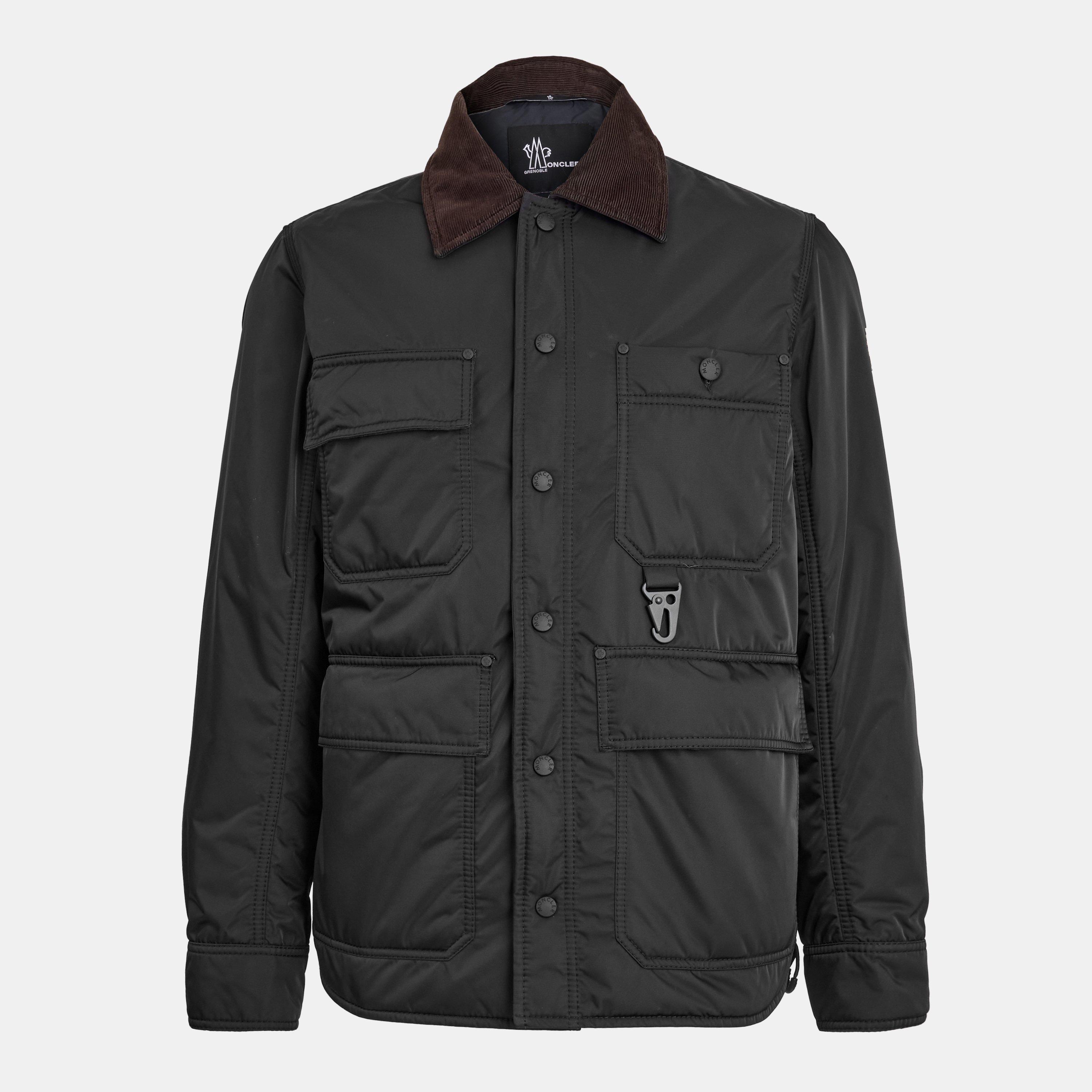 Moncler Grenoble Men's Lightweight Weather-Resistant Rain Anorak - Black 999 - Size 2XL