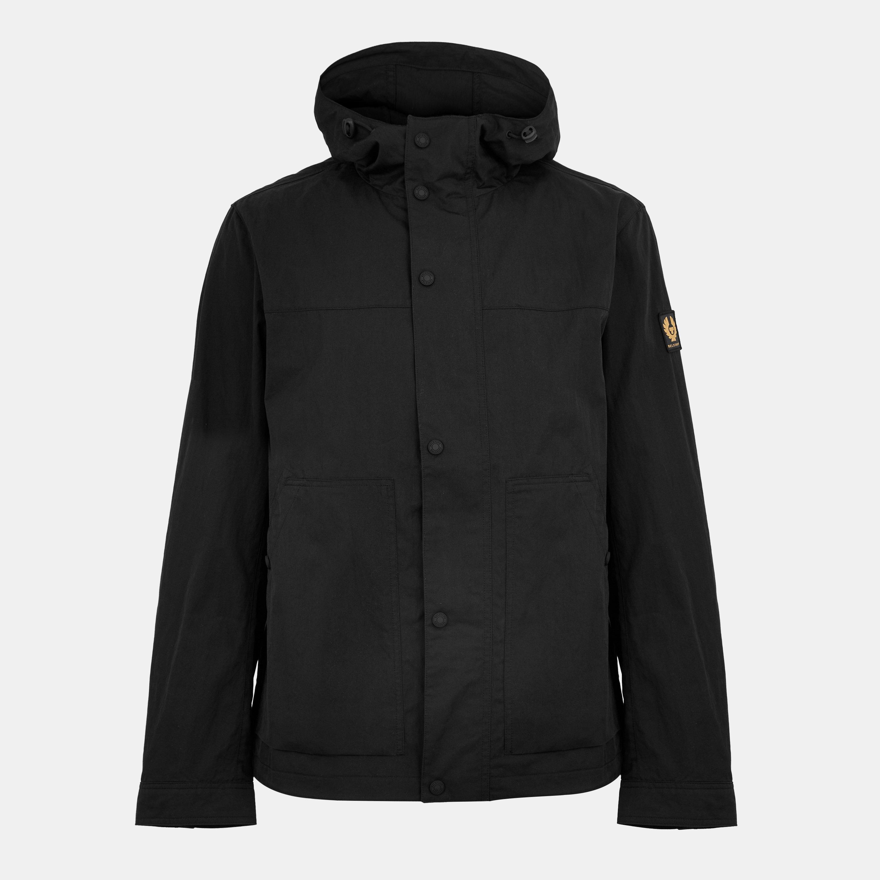 Belstaff Men's Water-Resistant Lightweight Rain Anorak - Black - 2XL