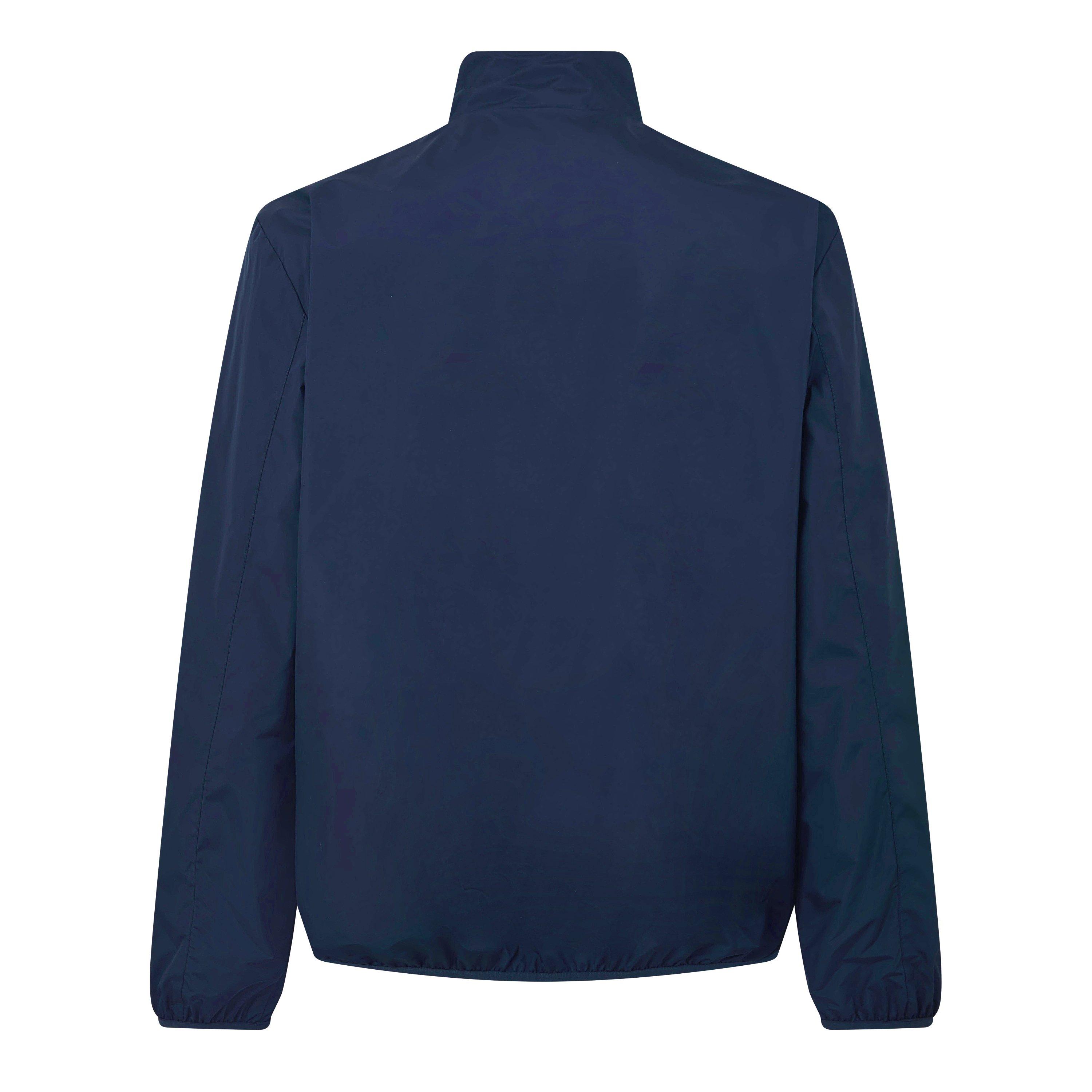 Navy - Aquascutum - Men's Reversible Check Long Sleeve Funnel Neck Rain Anorak - 2