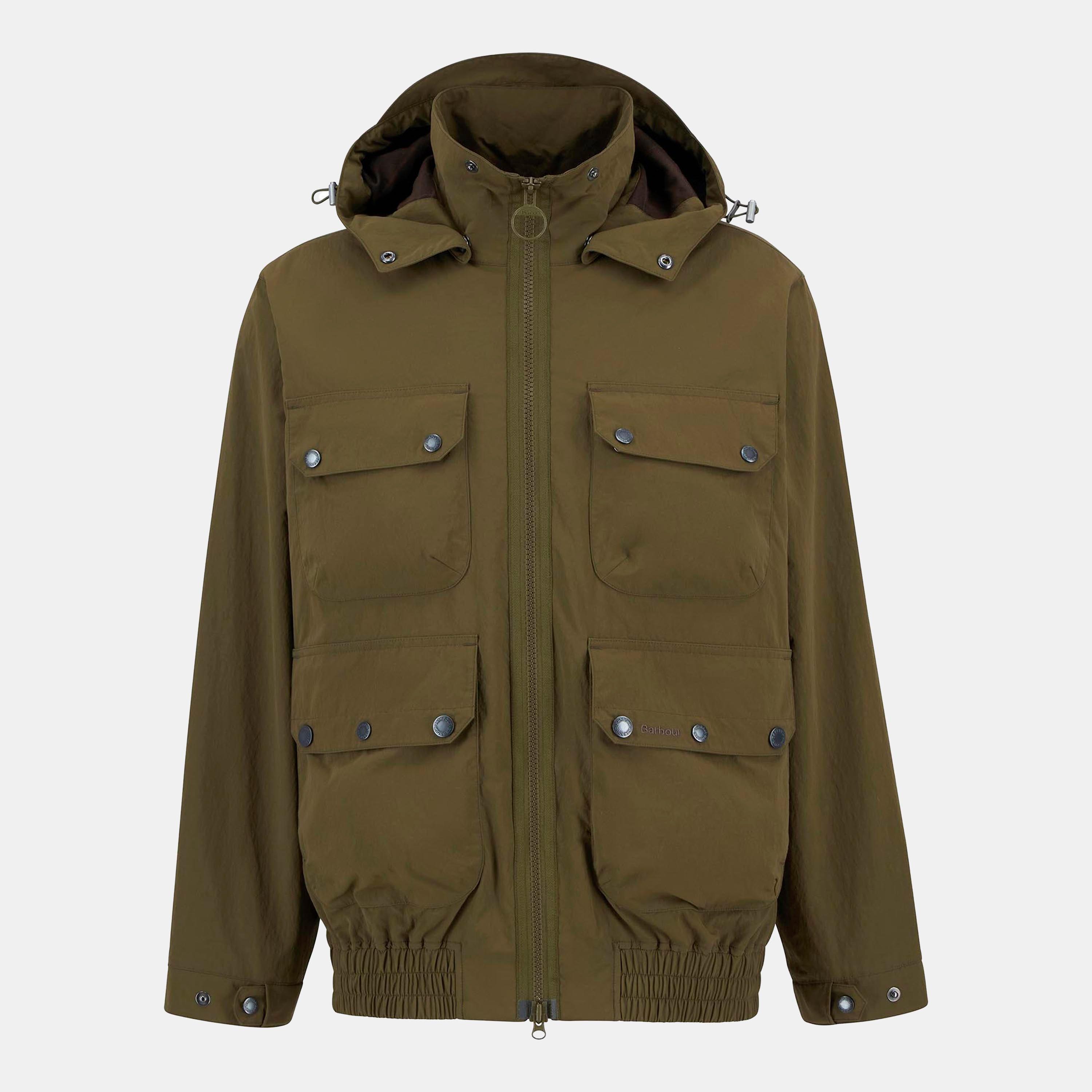 Beech OL55 - Barbour - Men's Re Engineered Flight Bedale Showerproof Detachable Hood Rain Anorak - 1