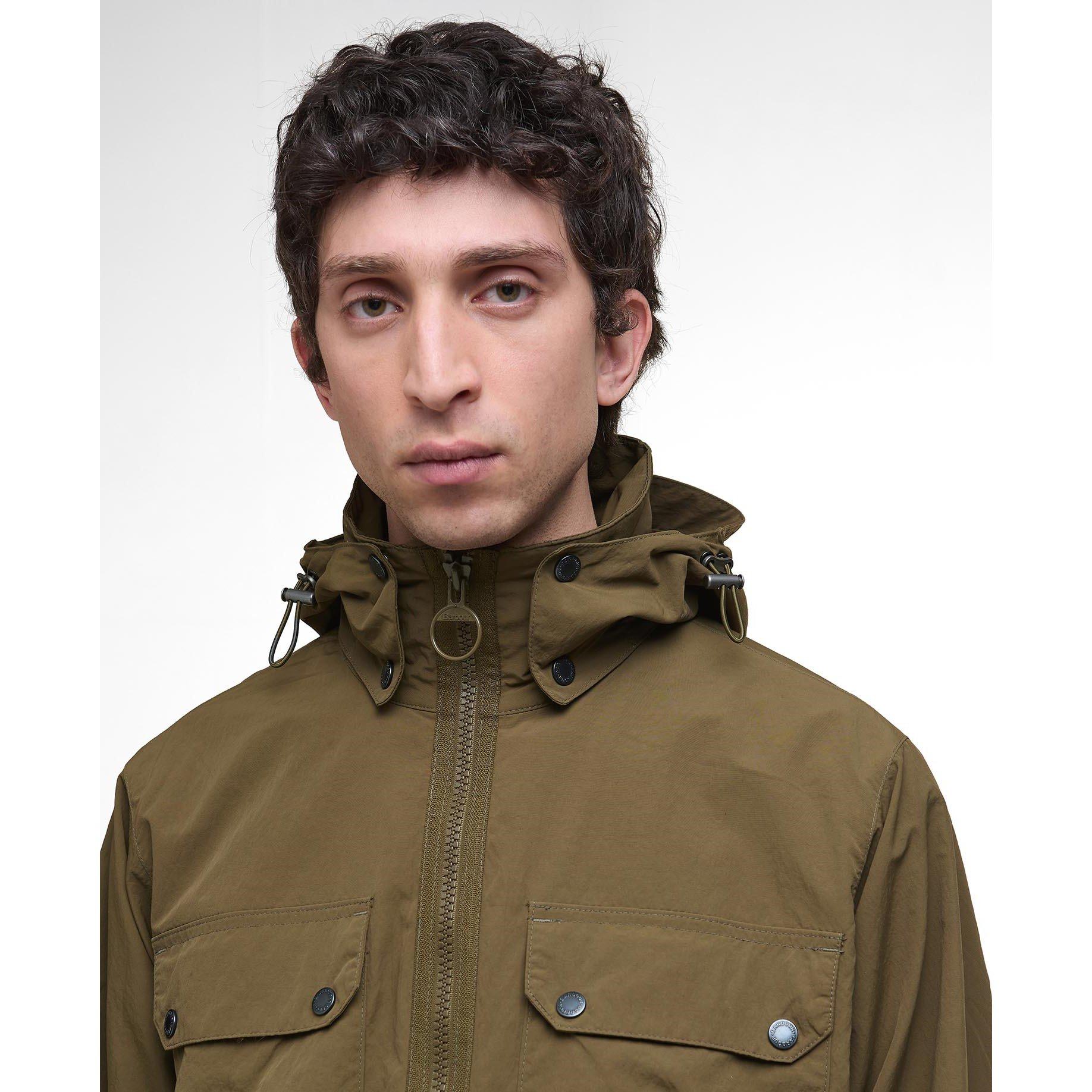 Beech OL55 - Barbour - Men's Re Engineered Flight Bedale Showerproof Detachable Hood Rain Anorak - 4