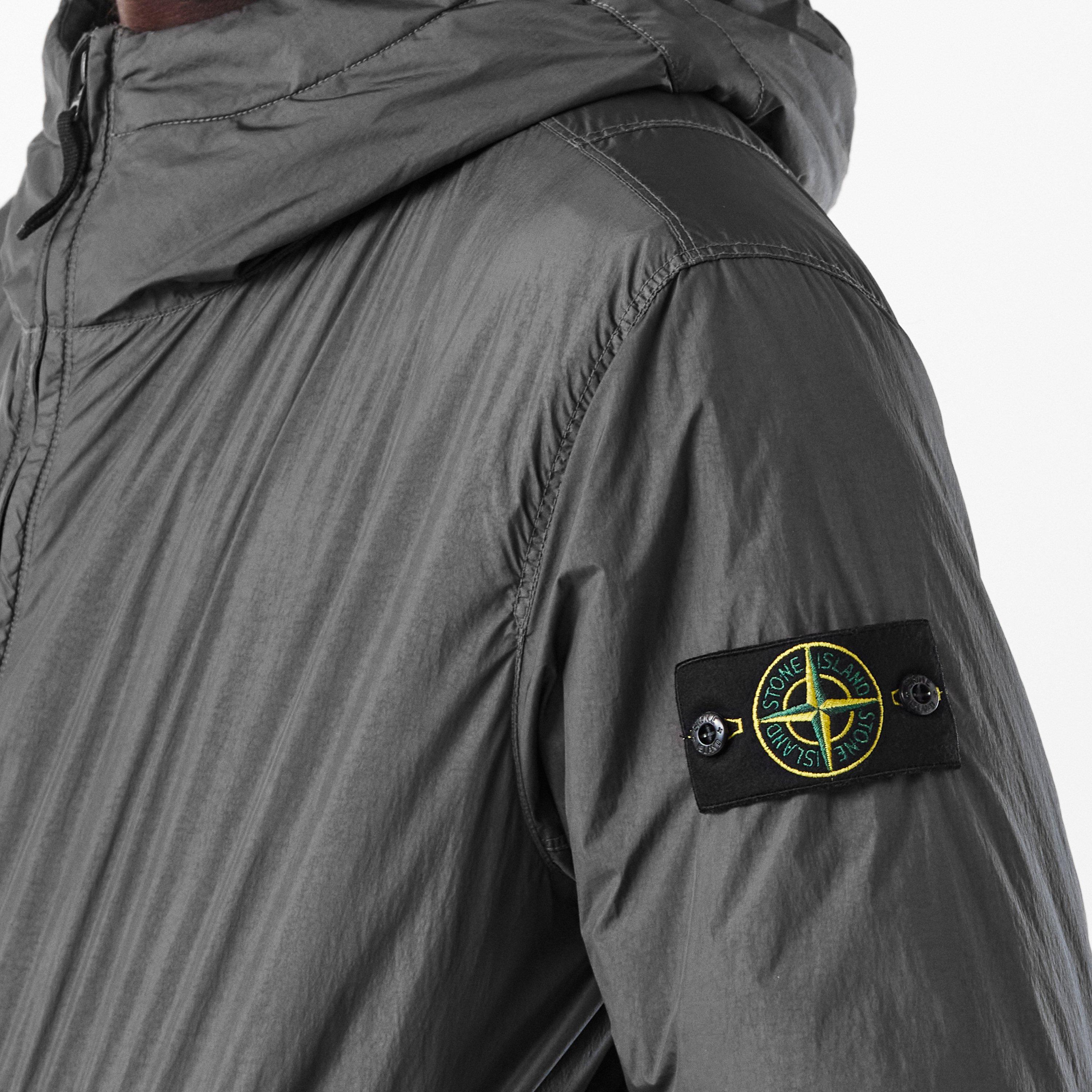 Piombo V0062 - Stone Island - Men's  Crinkle Reps Water and Wind Resistant Hooded Long Sleeve Rain Anorak - 5
