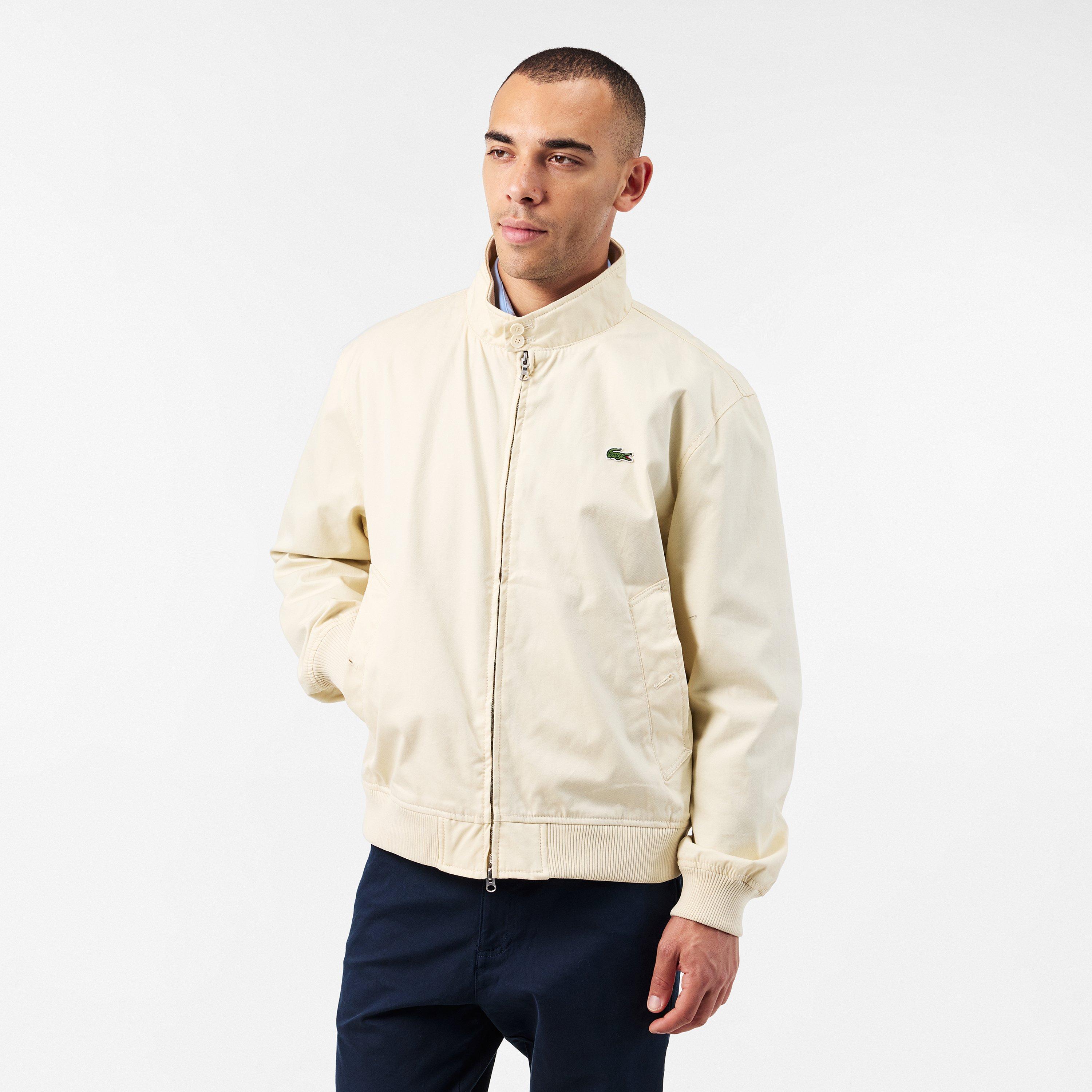Naturel Clair - Lacoste - Men's Blouson Ribbed Collar Harrington Jacket - 3