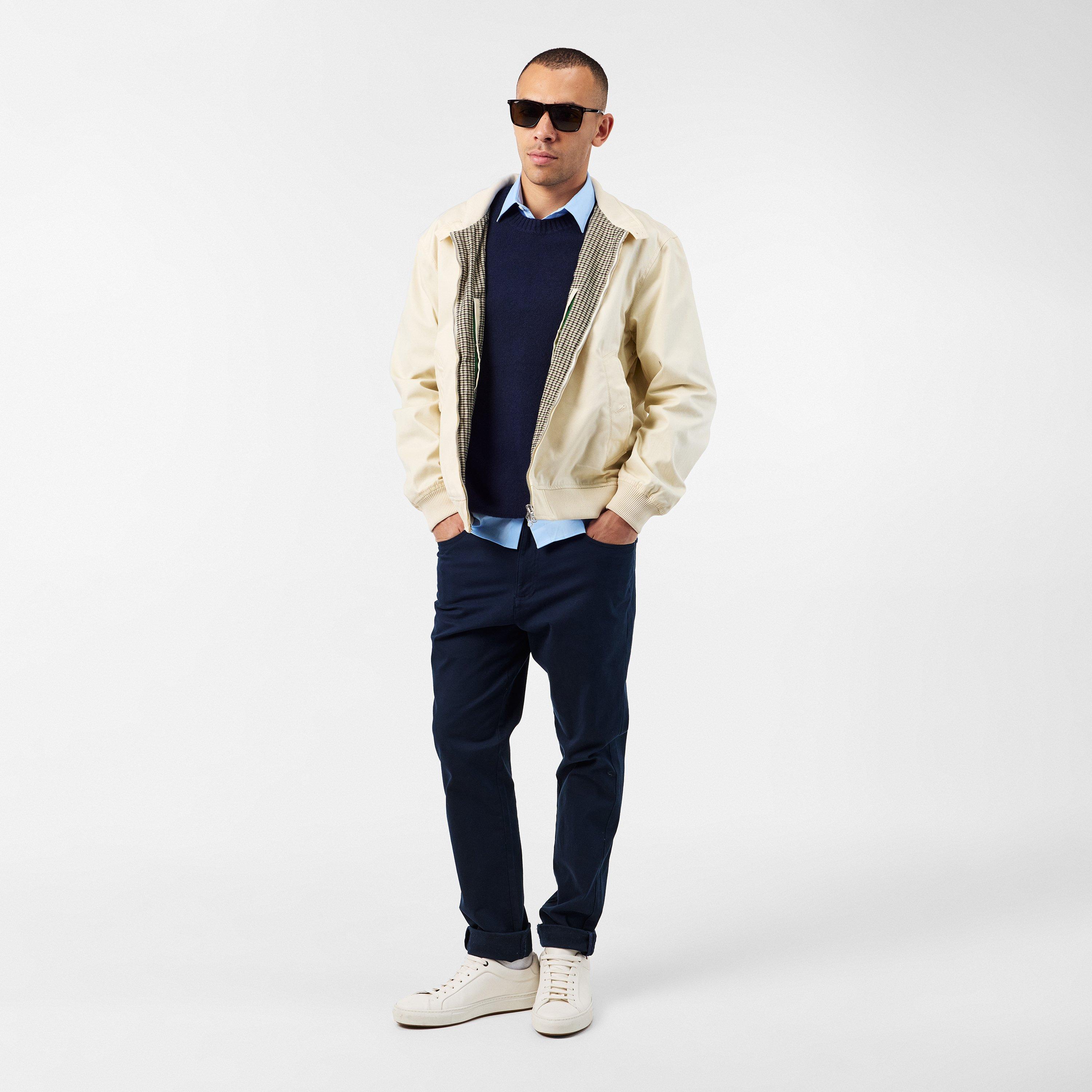 Naturel Clair - Lacoste - Men's Blouson Ribbed Collar Harrington Jacket - 6