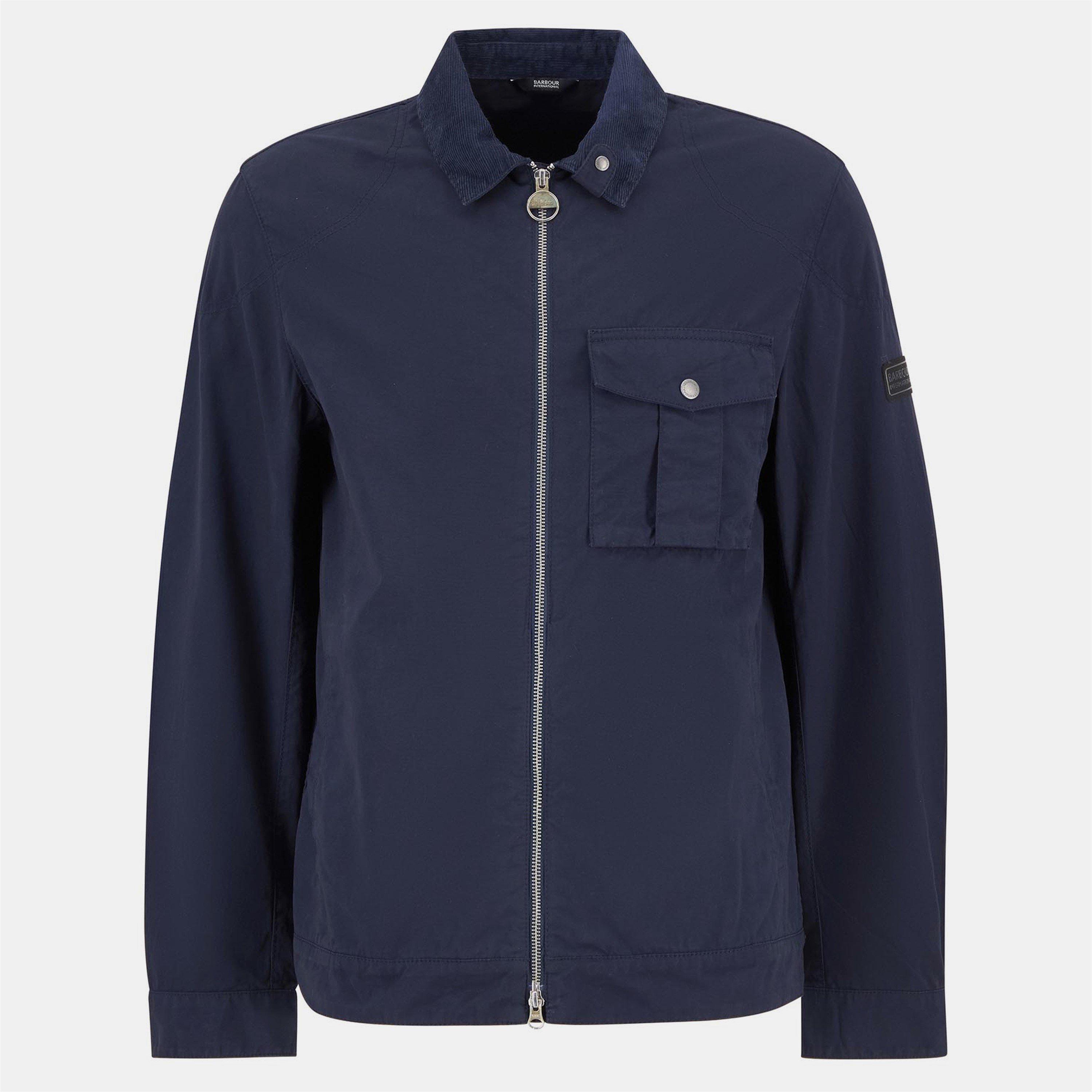 Navy NY51 - Barbour International - Men's B.Intense Tarnett Structured Zip Harrington Jacket - 1