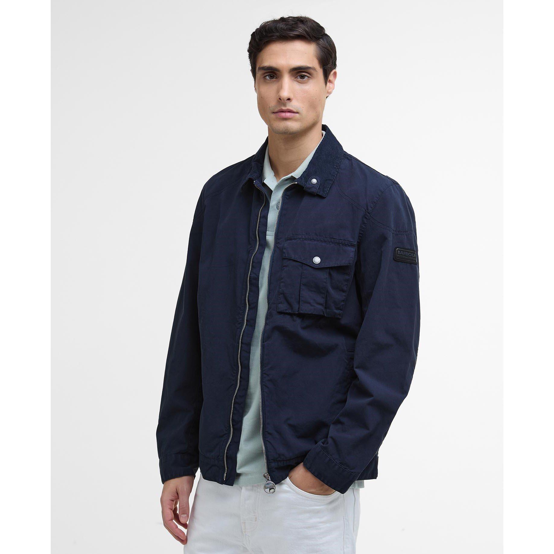 Navy NY51 - Barbour International - Men's B.Intense Tarnett Structured Zip Harrington Jacket - 2