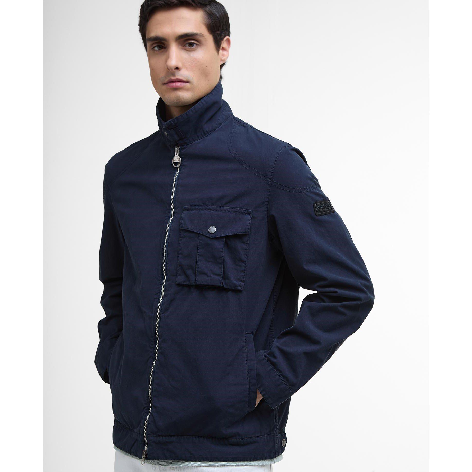 Navy NY51 - Barbour International - Men's B.Intense Tarnett Structured Zip Harrington Jacket - 4