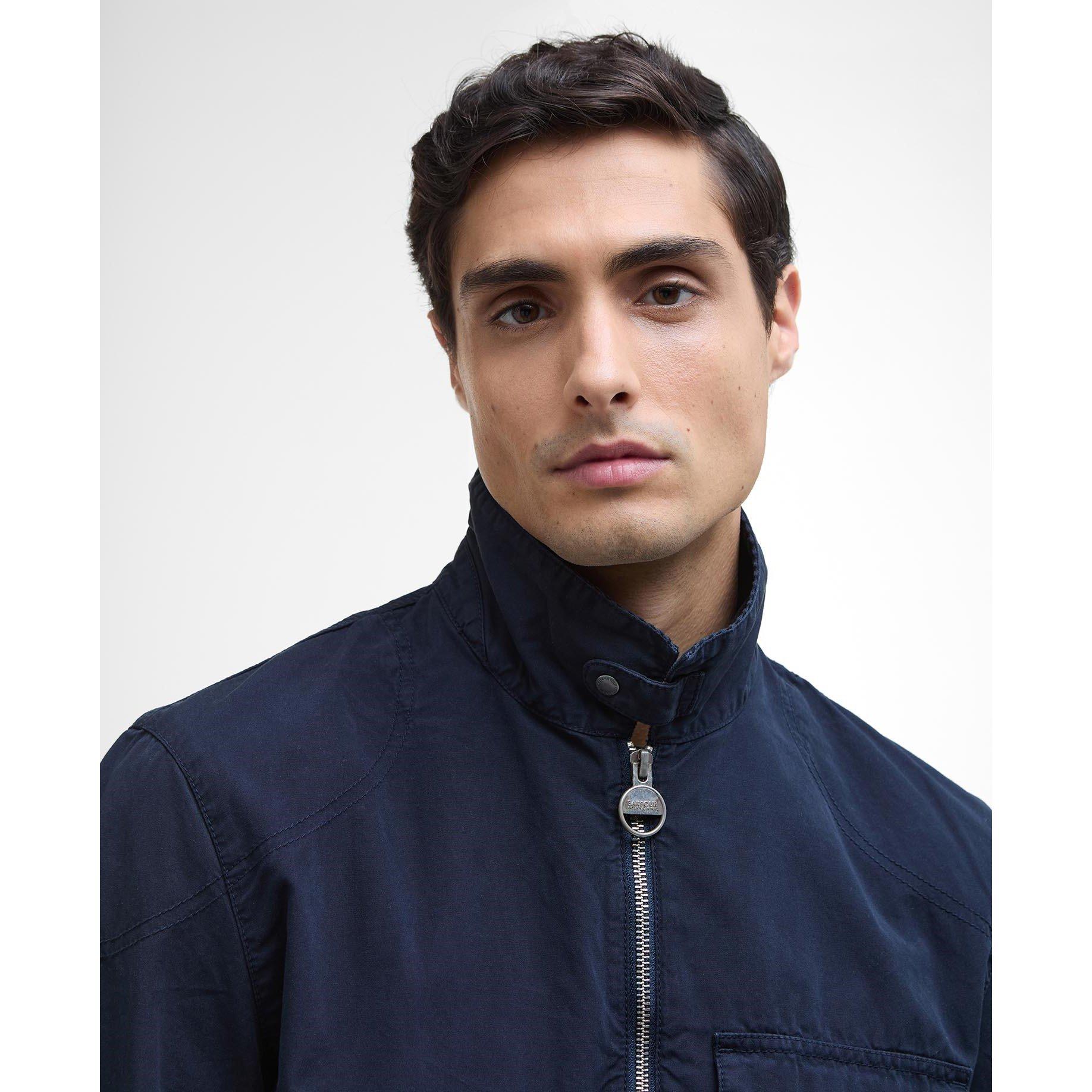 Navy NY51 - Barbour International - Men's B.Intense Tarnett Structured Zip Harrington Jacket - 5