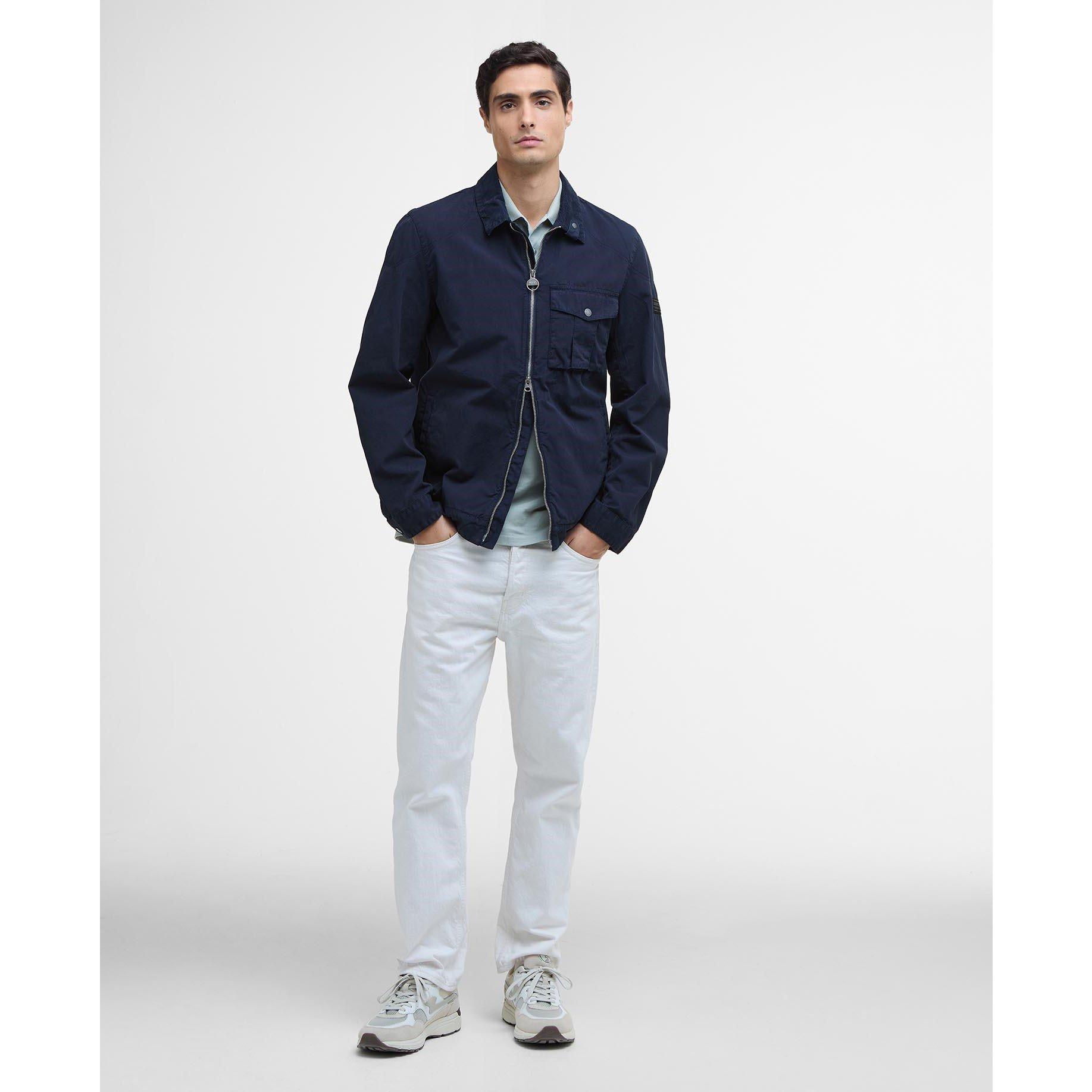 Navy NY51 - Barbour International - Men's B.Intense Tarnett Structured Zip Harrington Jacket - 7