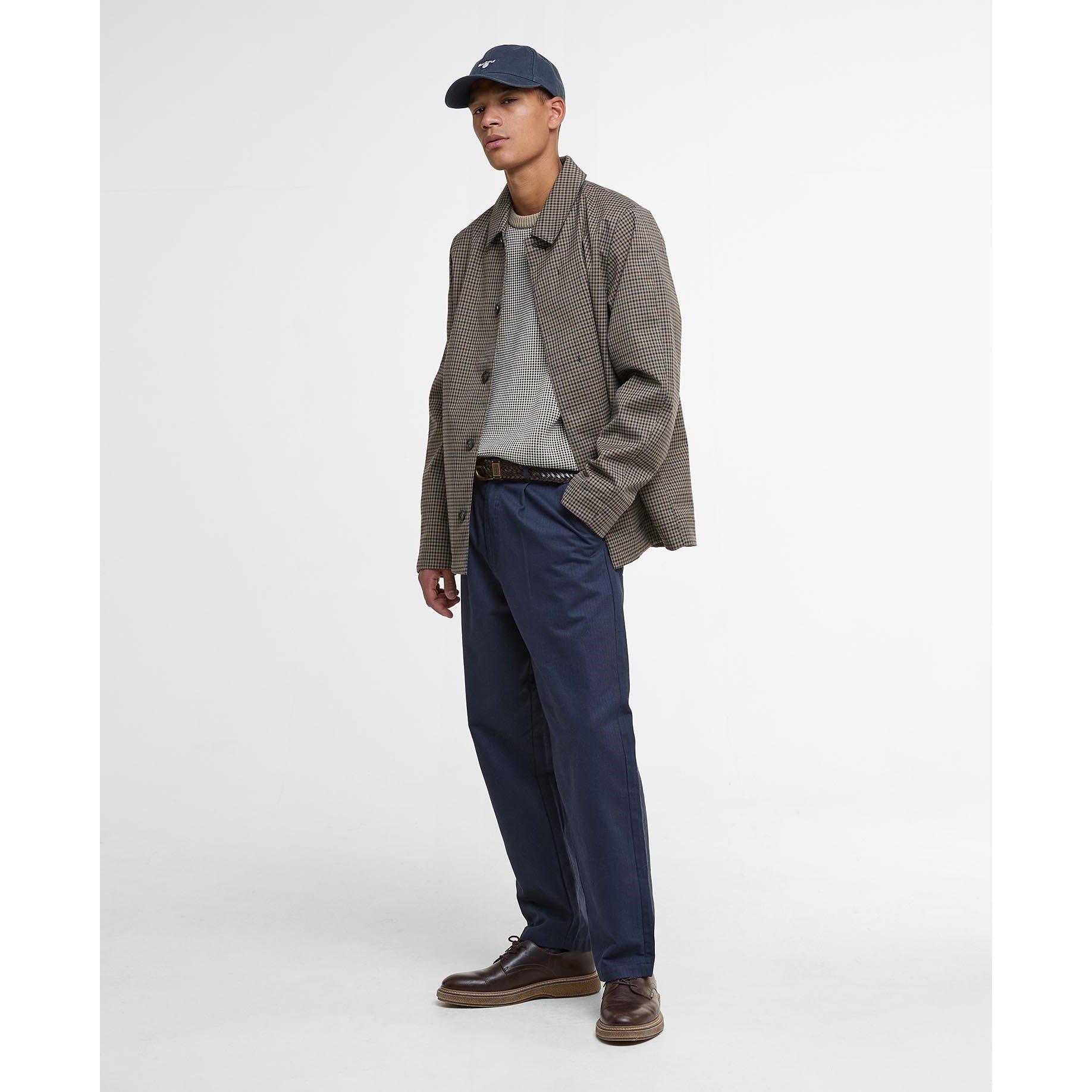 Stone/Navy - Barbour - Men's Short Lorden Showerproof Hip Length Long Sleeve Rain Anorak - 7