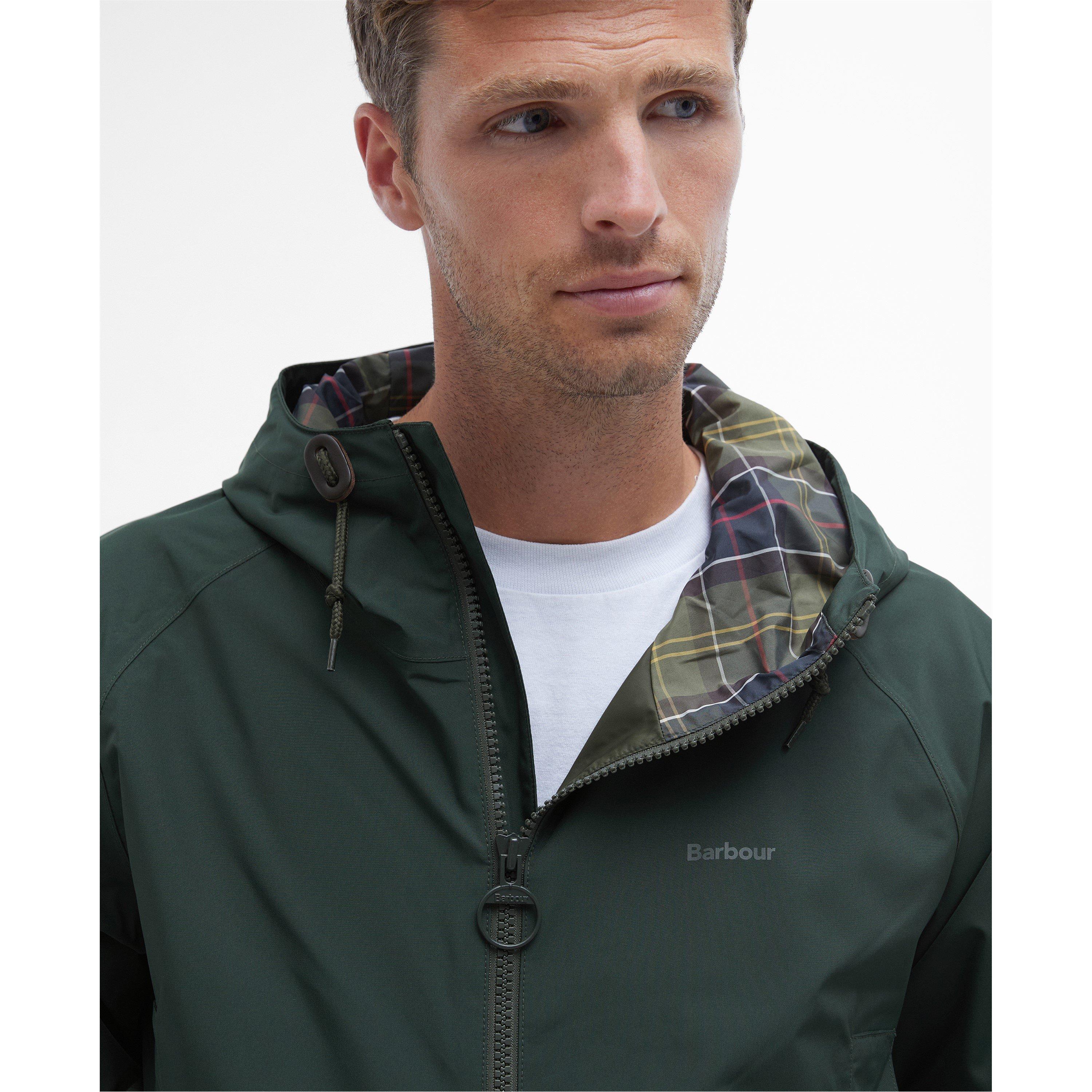 Sage/Classic - Barbour - Men's Domus Long Sleeve Full Zip Rain Anorak - 4