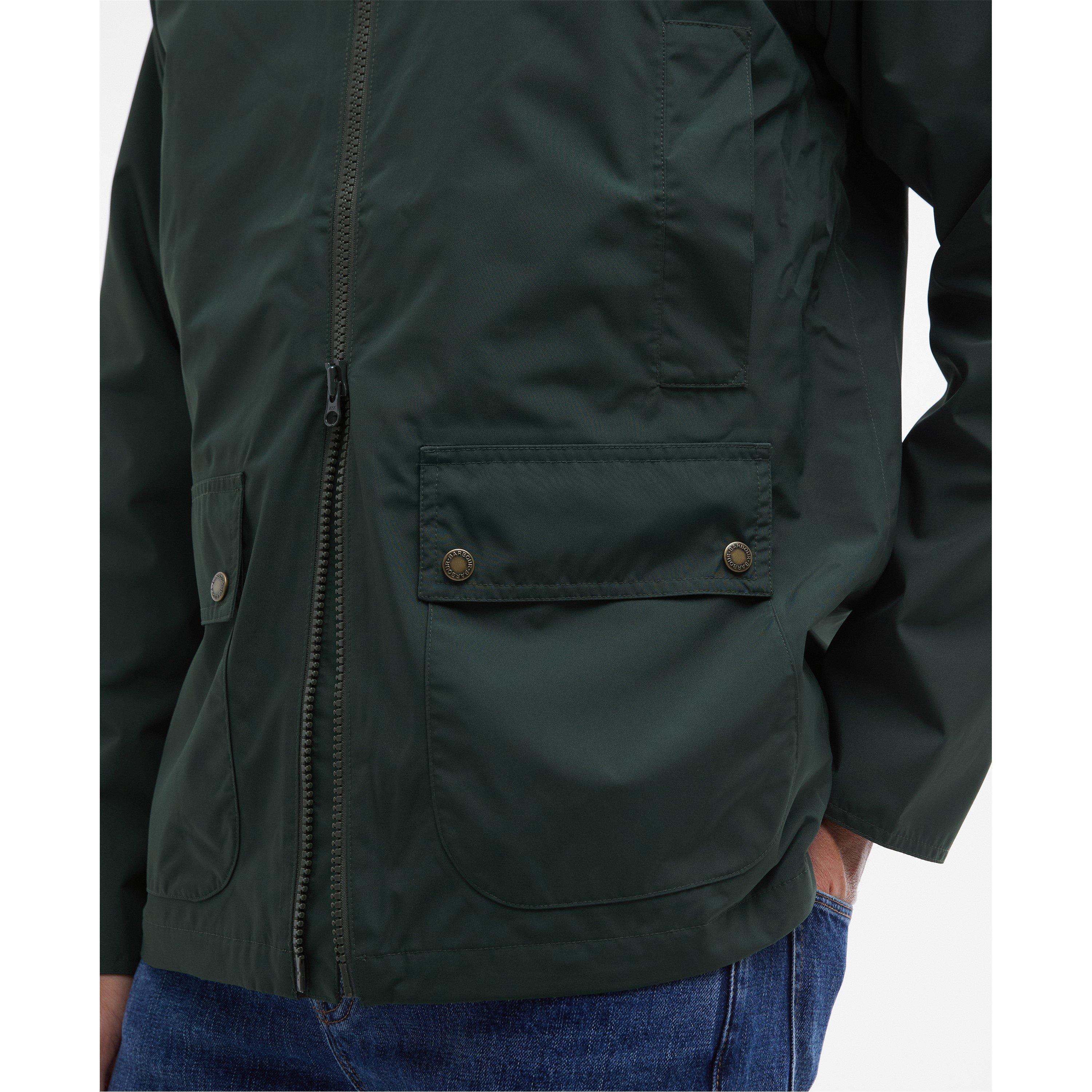 Sage/Classic - Barbour - Men's Domus Long Sleeve Full Zip Rain Anorak - 5