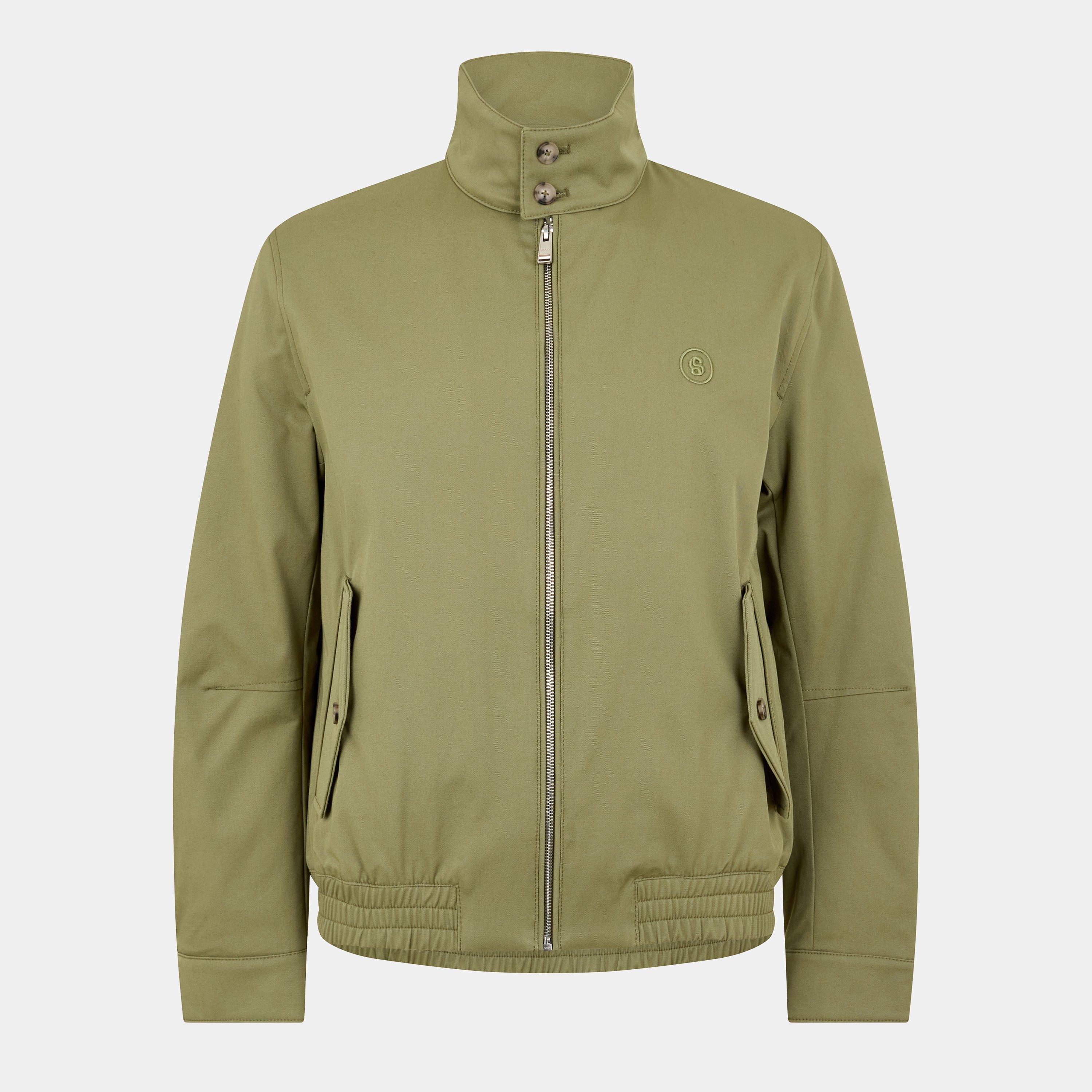Med Green 314 - Boss - Men's H-Coiner-253 Ribbed Cuffs Full-Zip Harrington Jacket - 1