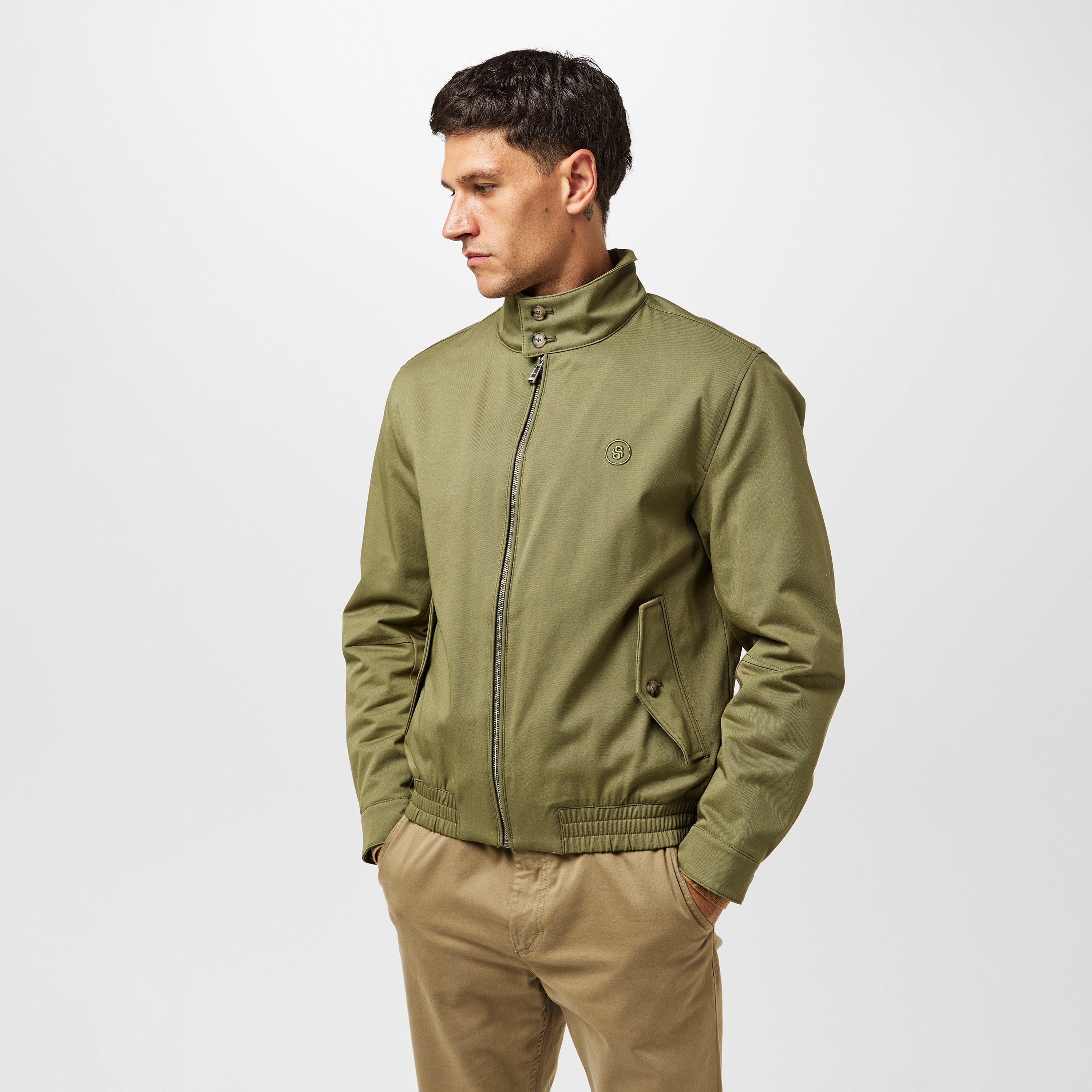 Med Green 314 - Boss - Men's H-Coiner-253 Ribbed Cuffs Full-Zip Harrington Jacket - 3