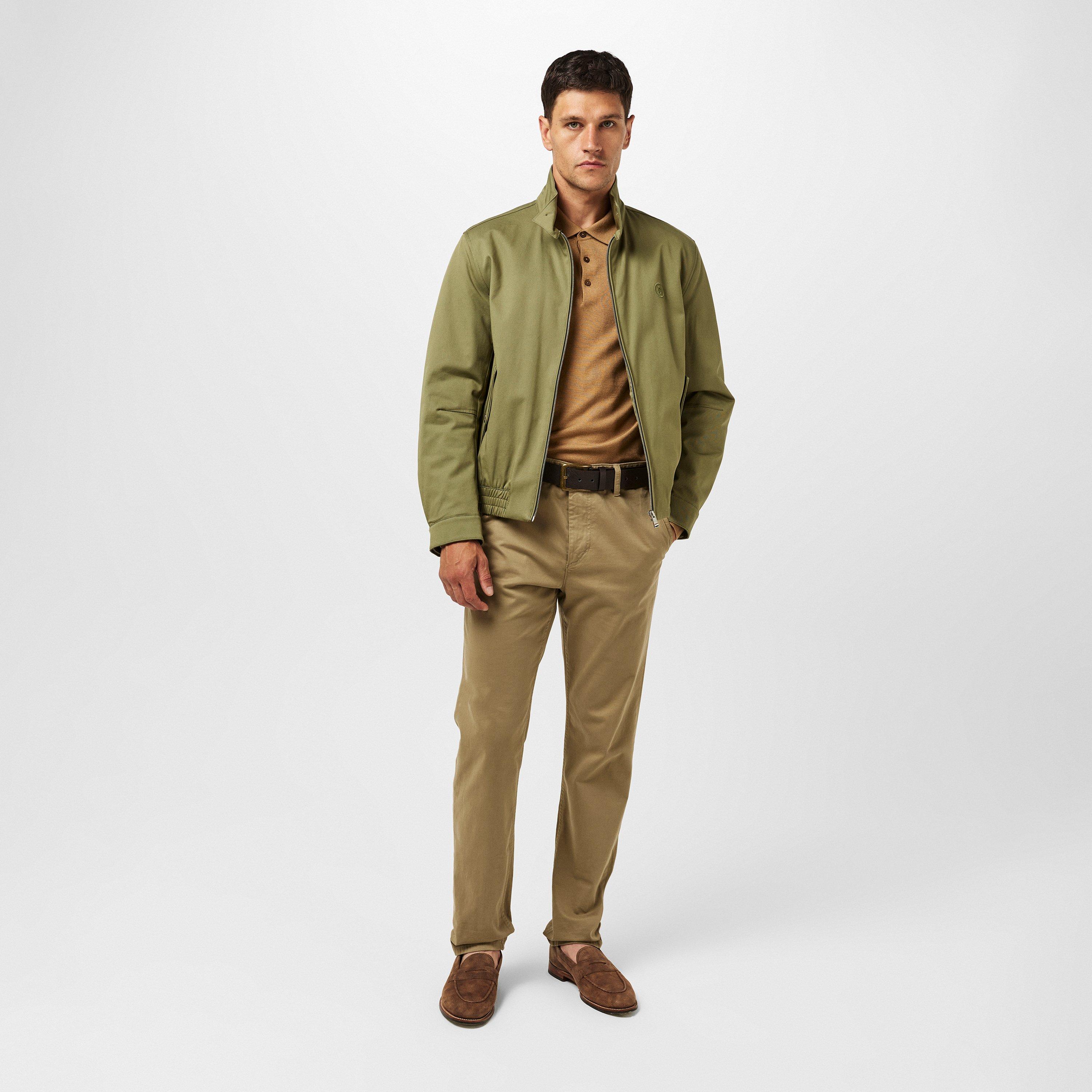 Med Green 314 - Boss - Men's H-Coiner-253 Ribbed Cuffs Full-Zip Harrington Jacket - 6