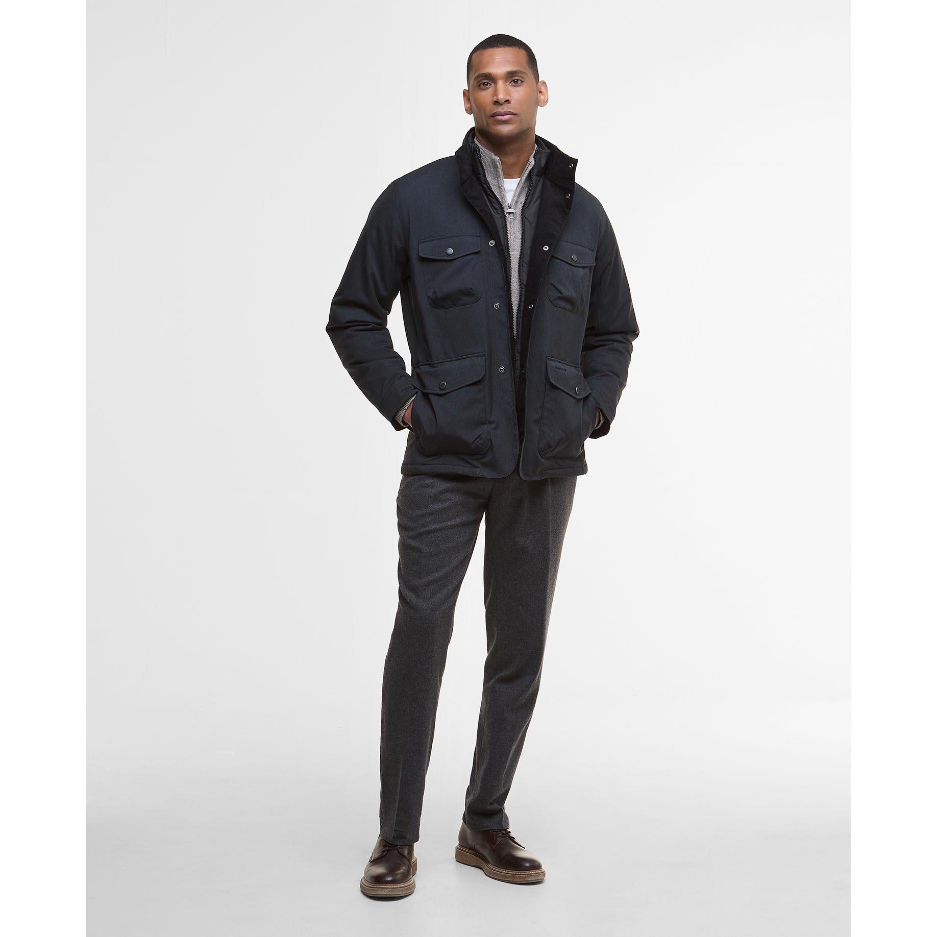 Black - Barbour - Men's Winter Ogston Waterproof Funnel Neck Rain Anorak - 6