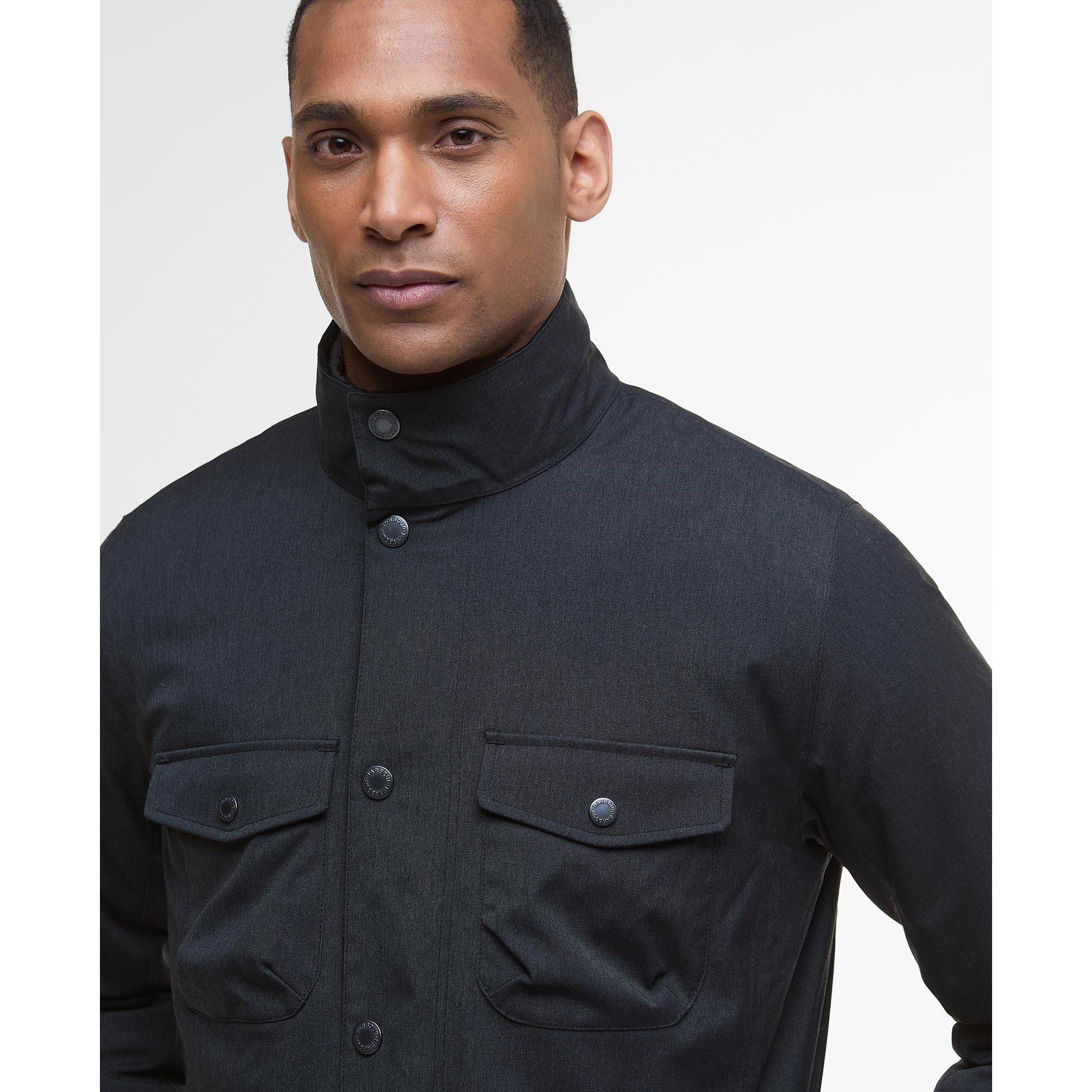 Black - Barbour - Men's Winter Ogston Waterproof Funnel Neck Rain Anorak - 4