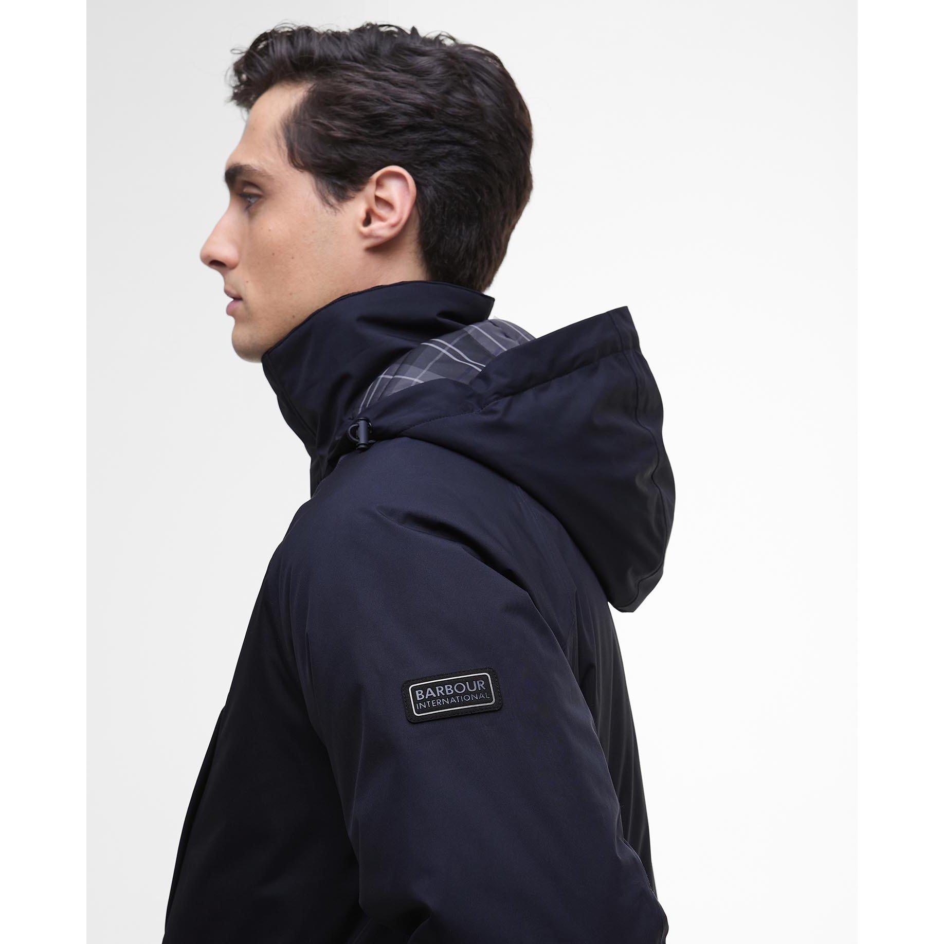 Dark Navy - Barbour International - Men's Willett Waterproof Hooded Long Sleeve Rain Anorak - 4
