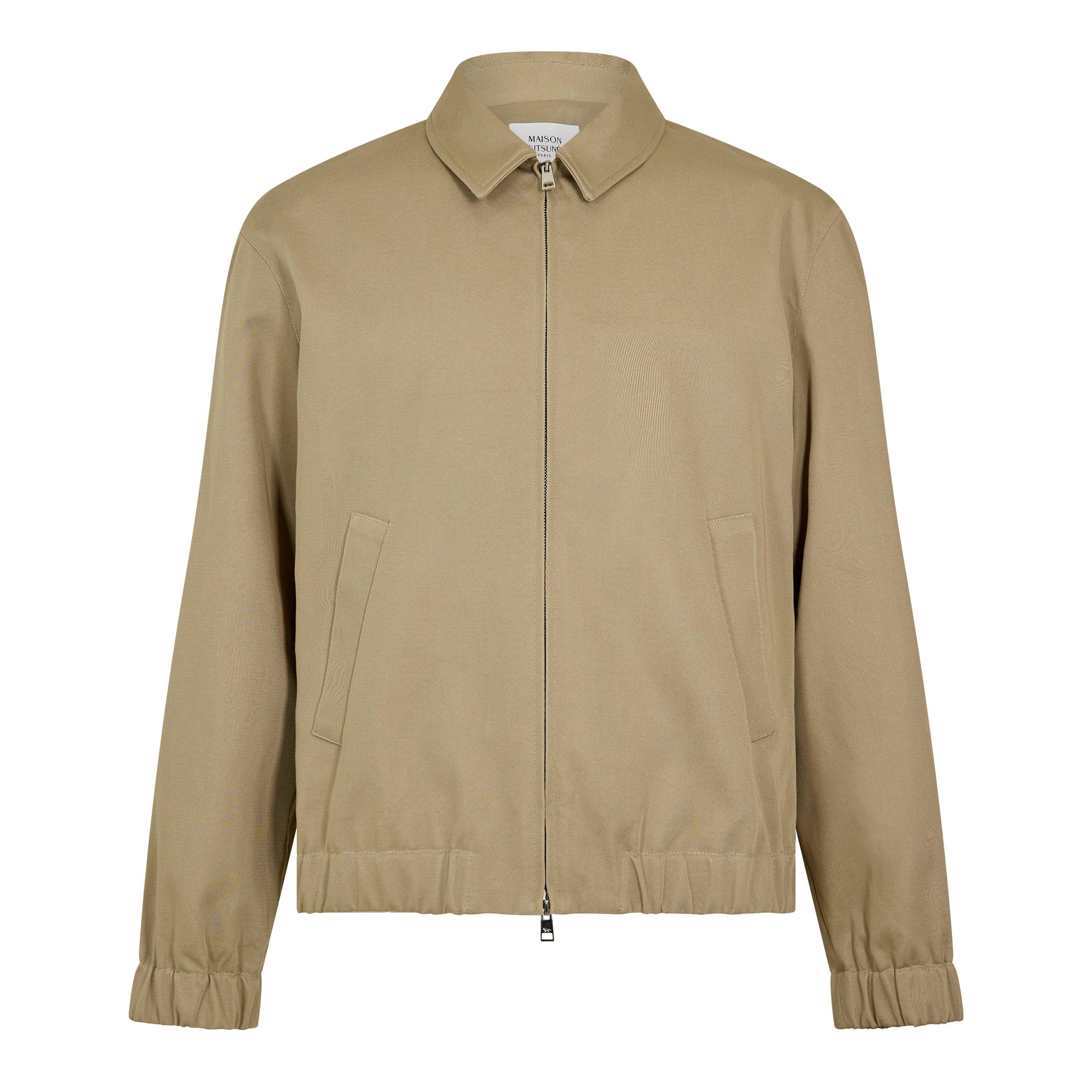 Concrete Beige - Maison Kitsune - Men's Elasticated Zip Blouson Harrington Jacket - 1