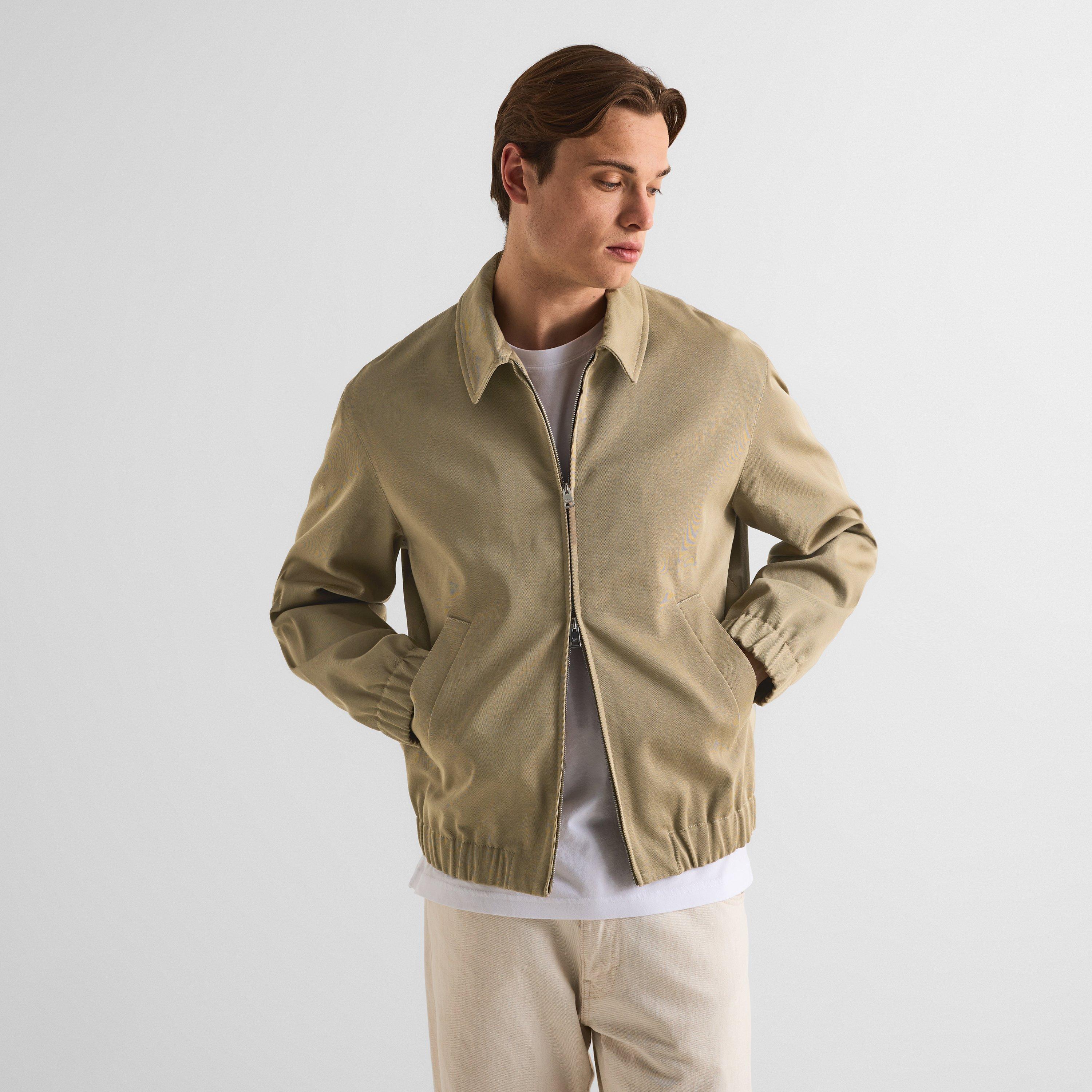 Concrete Beige - Maison Kitsune - Men's Elasticated Zip Blouson Harrington Jacket - 3