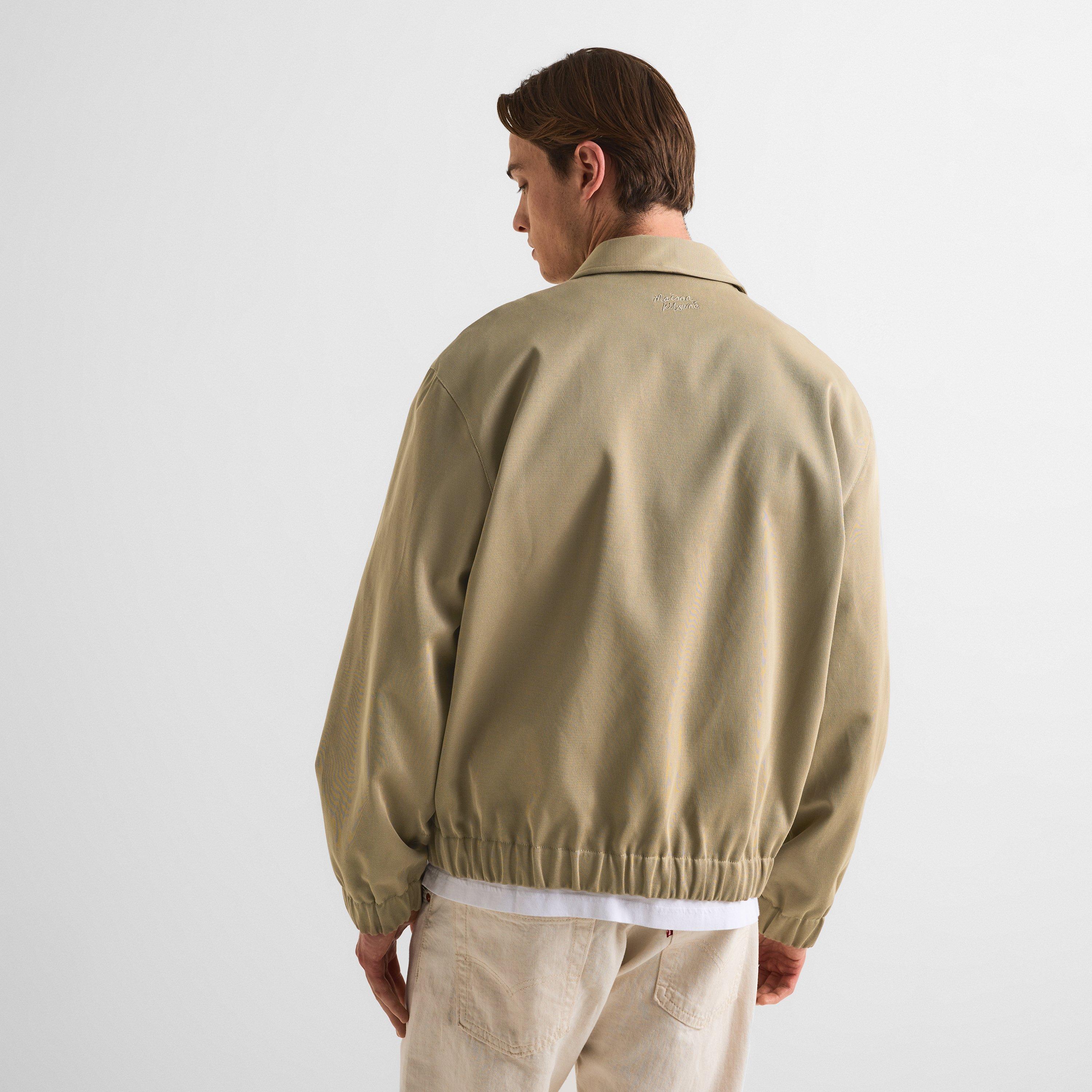 Concrete Beige - Maison Kitsune - Men's Elasticated Zip Blouson Harrington Jacket - 4