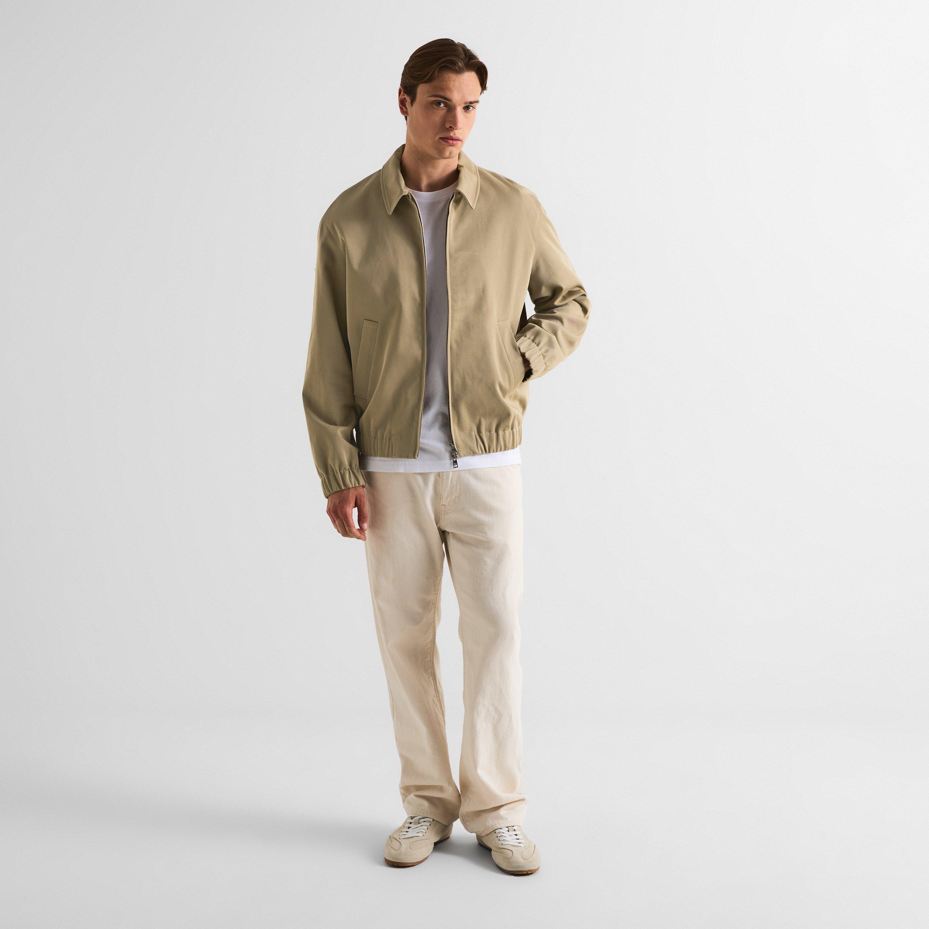 Concrete Beige - Maison Kitsune - Men's Elasticated Zip Blouson Harrington Jacket - 6