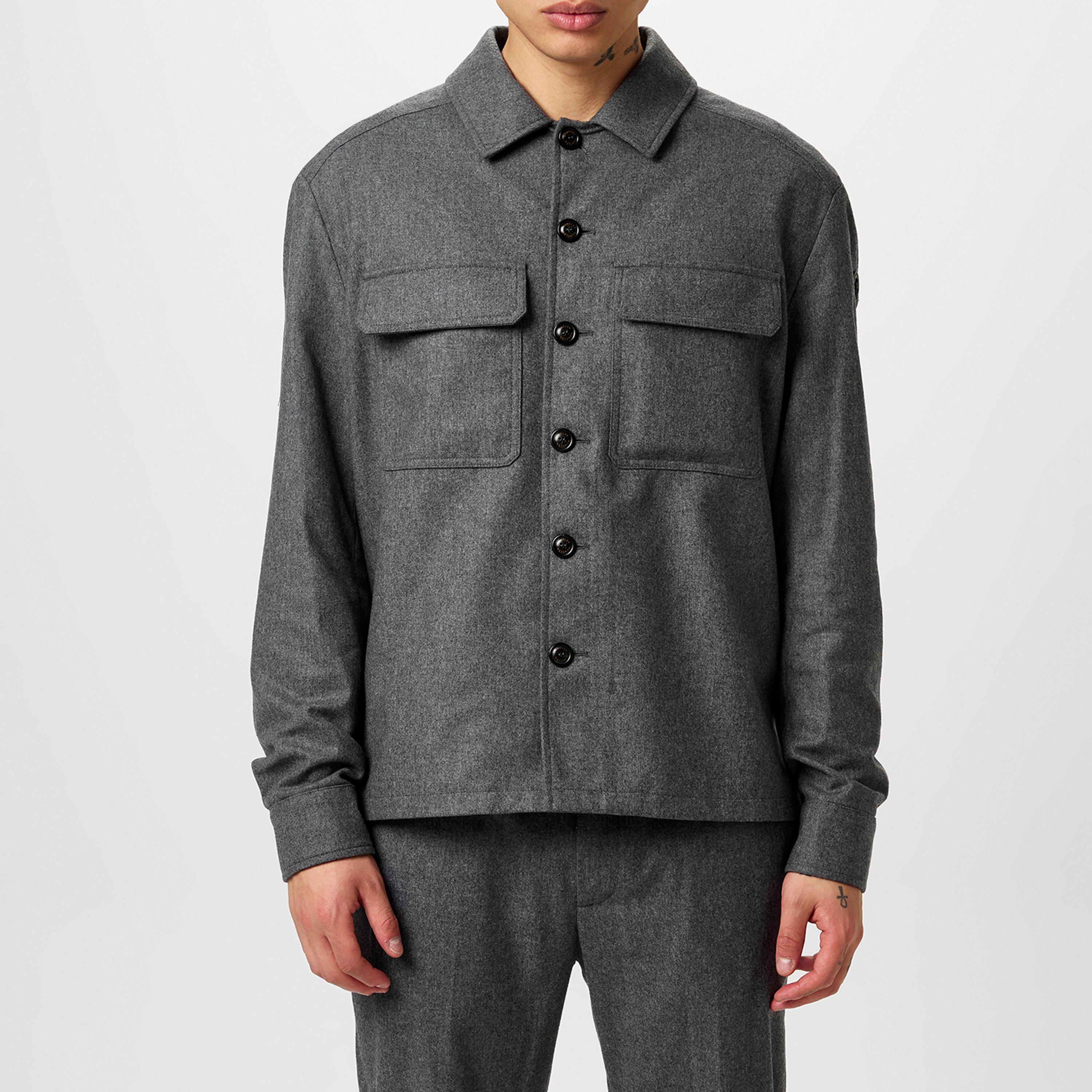 Grey 940 - Moncler - Men's Cashmere Blend Long Sleeve Overshirt - 1