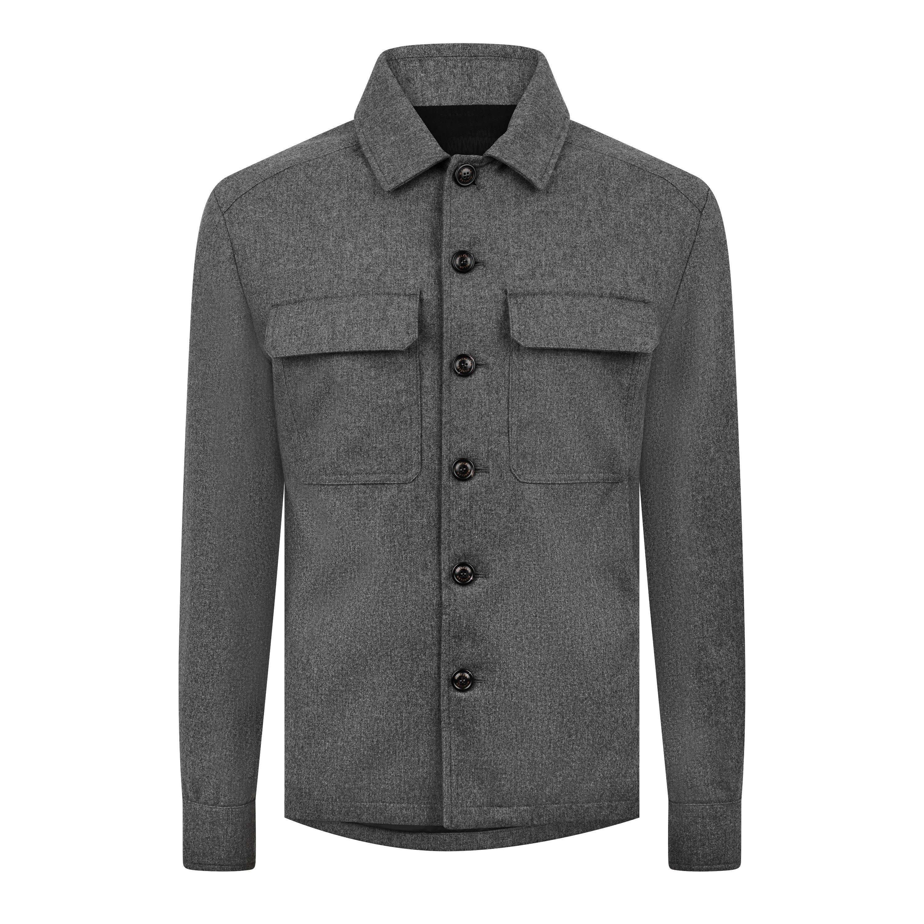 Grey 940 - Moncler - Men's Cashmere Blend Long Sleeve Overshirt - 5