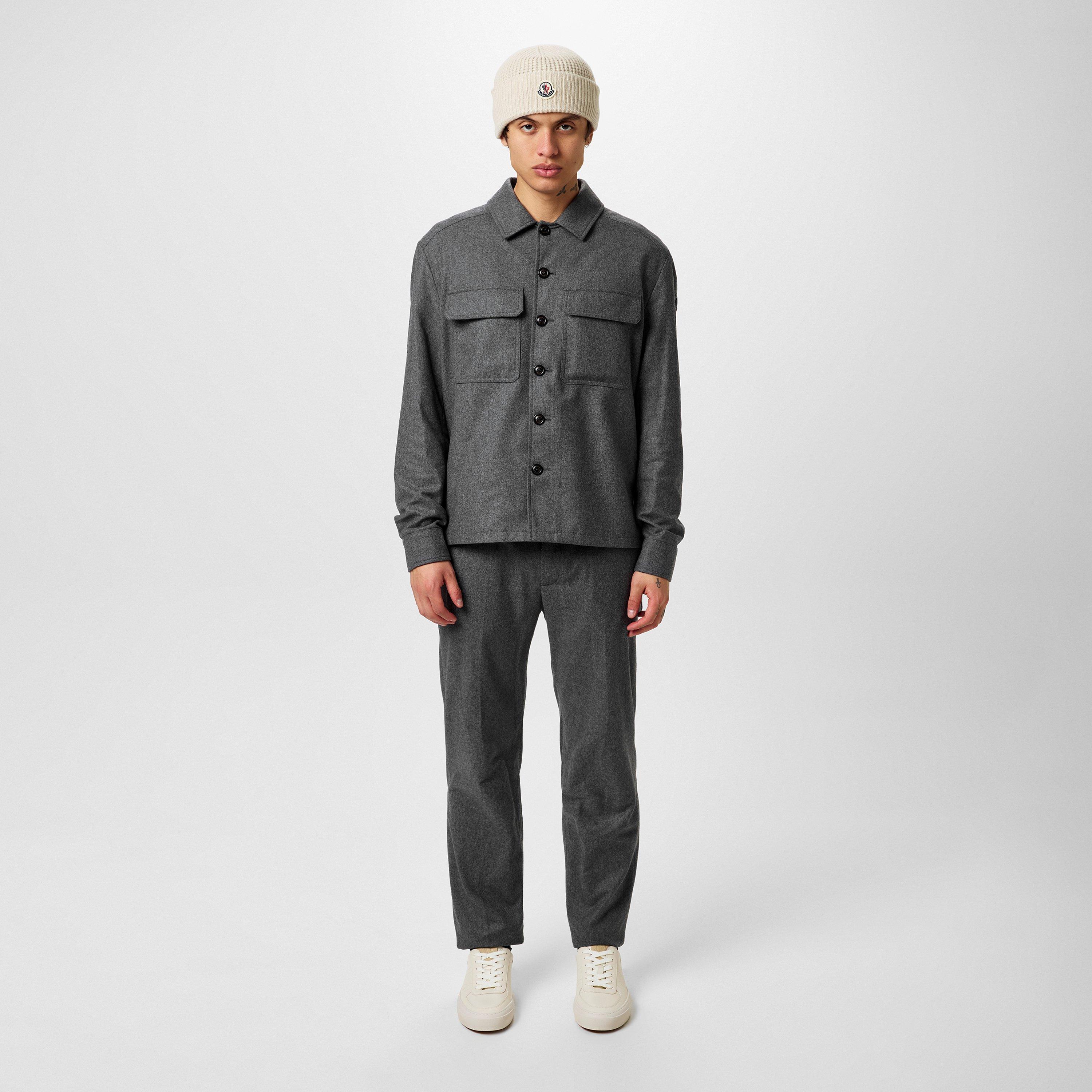 Grey 940 - Moncler - Men's Cashmere Blend Long Sleeve Overshirt - 4