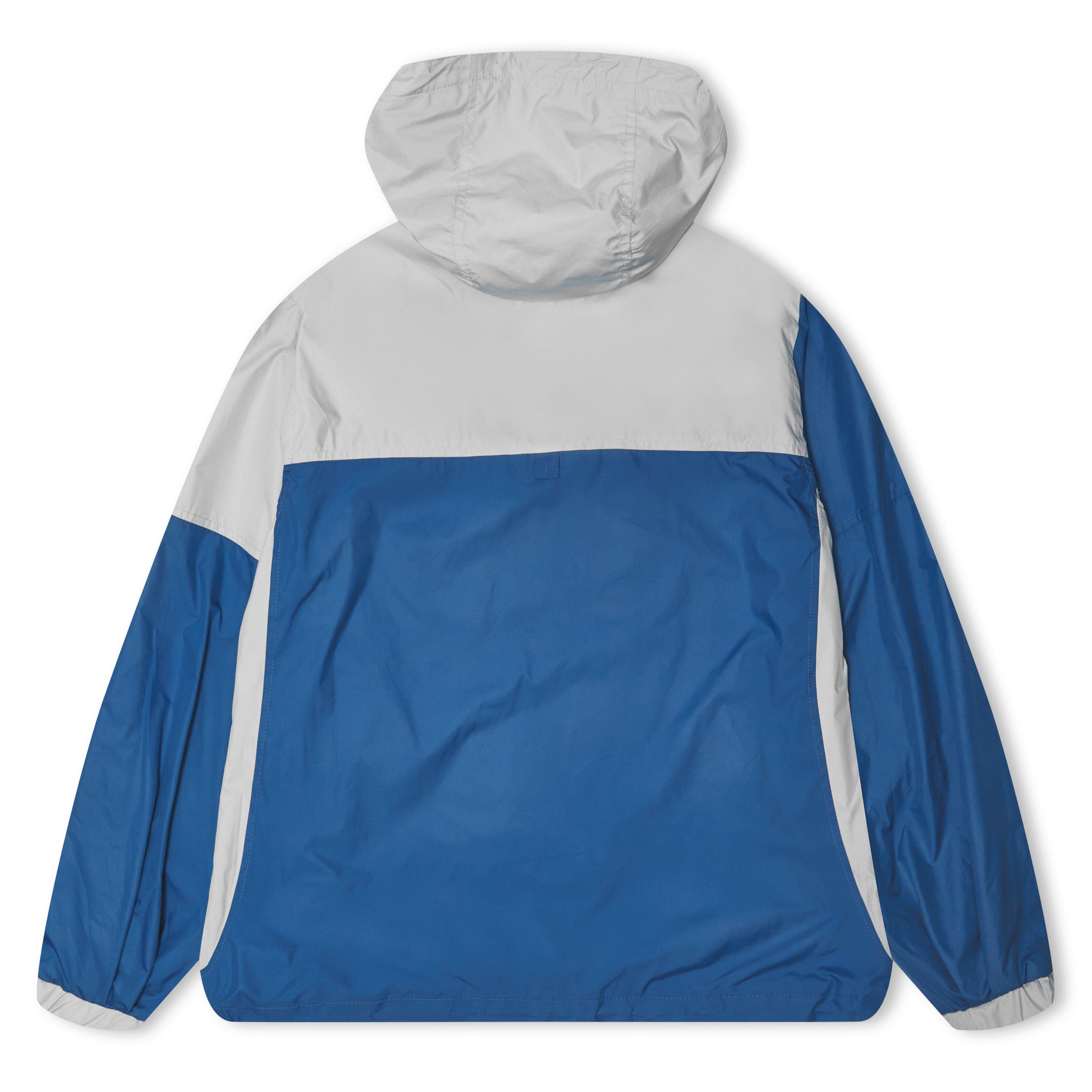 Blue/Stone - Gbadebo - Men's Lightweight Oversized Hooded Long Sleeve Rain Anorak - 2