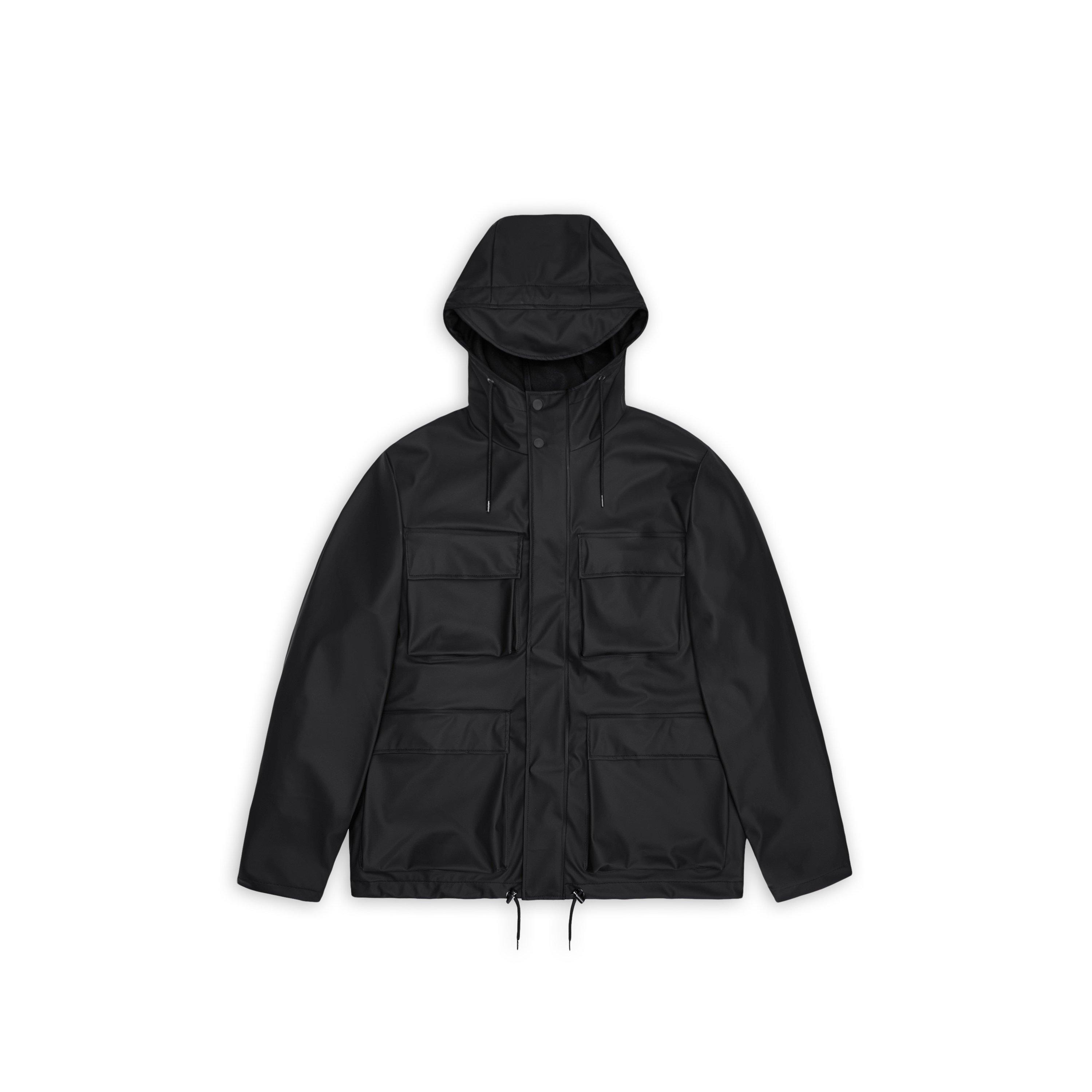 Black 01 - Rains - Pocket Waterproof Jacket - 1