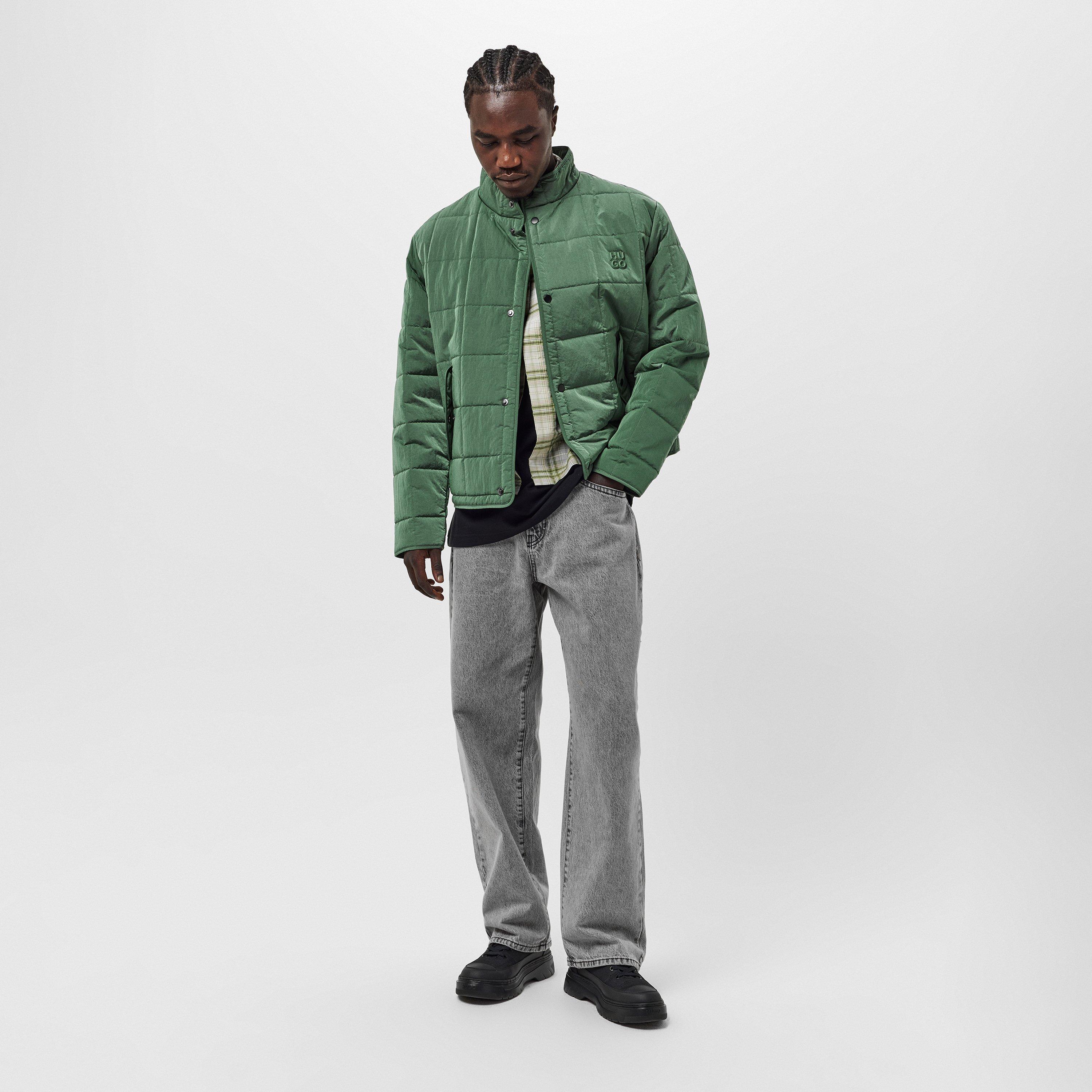 Open Green - Hugo - Men's Birol Quilted DWR Long Sleeve Harrington Jacket - 6