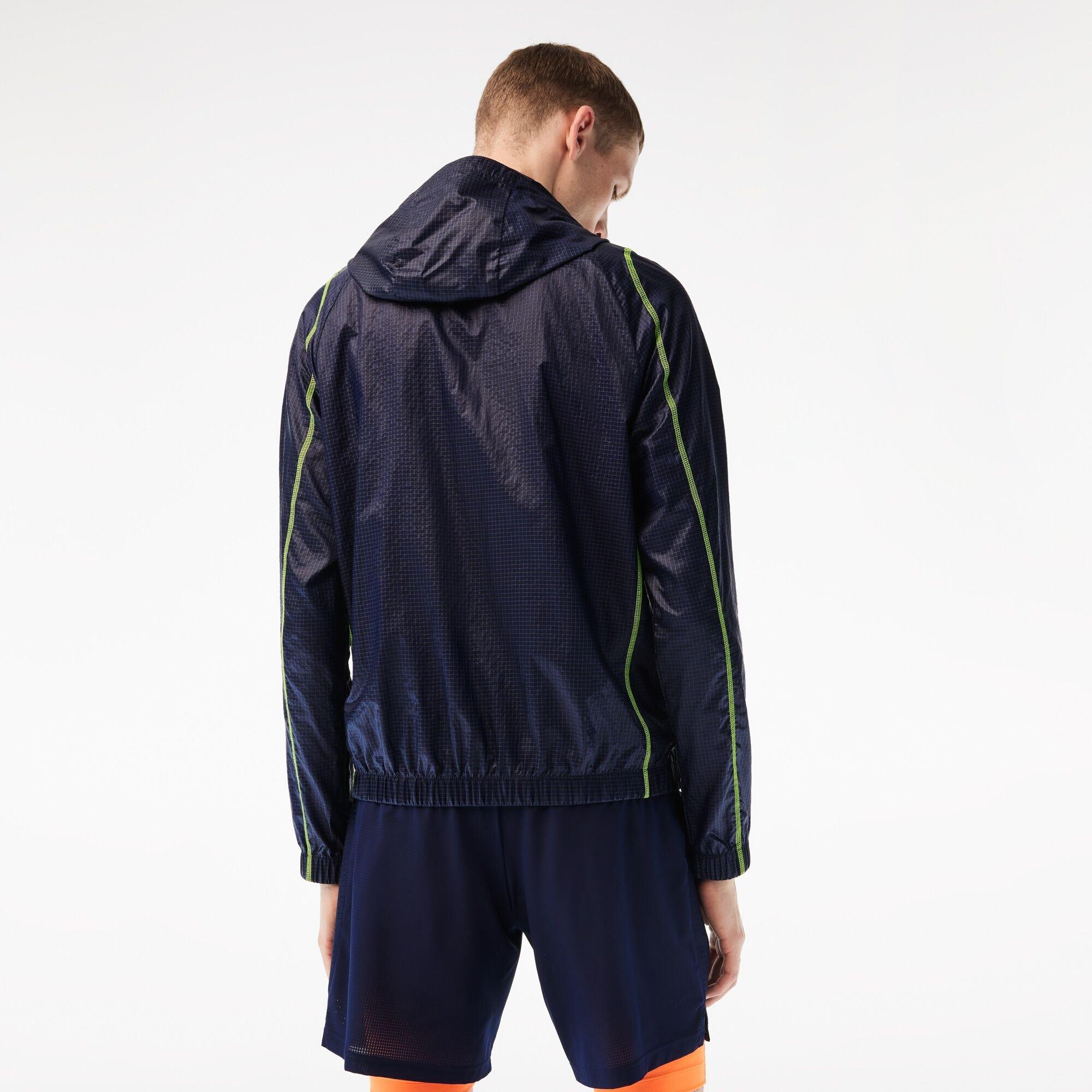 Blau/Gelb - Lacoste - Men's Roland Garros Lightweight Half-Zip Rain Anorak - 3
