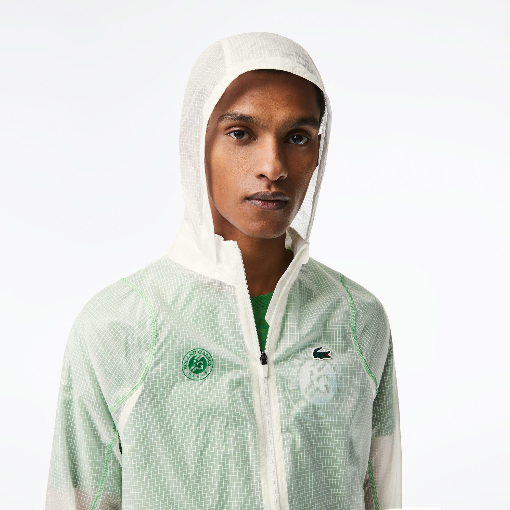 Flour/Tarragon - Lacoste - Men's Roland Garros Lightweight Half-Zip Rain Anorak - 2