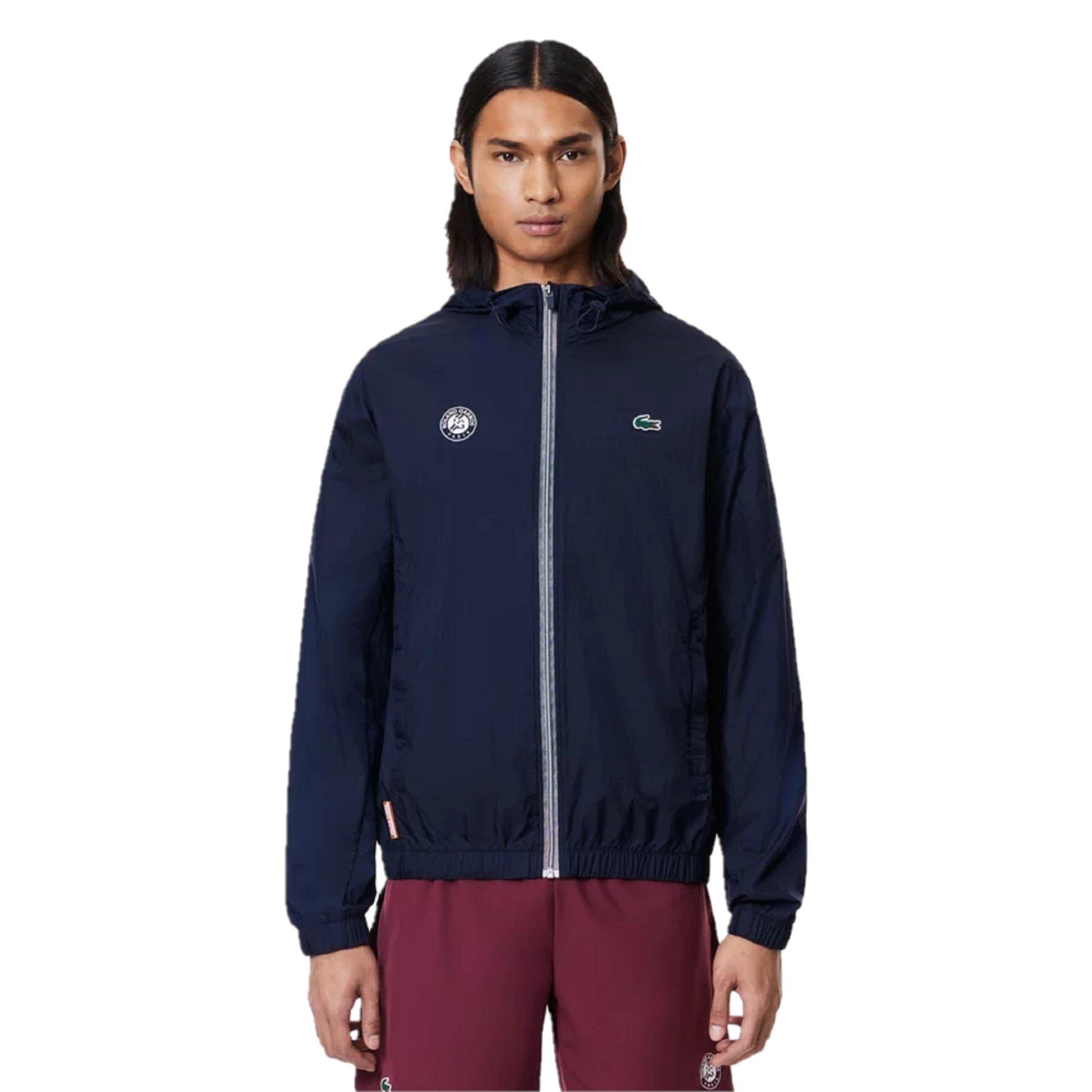 Navy Blue - Lacoste - Men's Water Resistant Lightweight Rain Anorak - 1