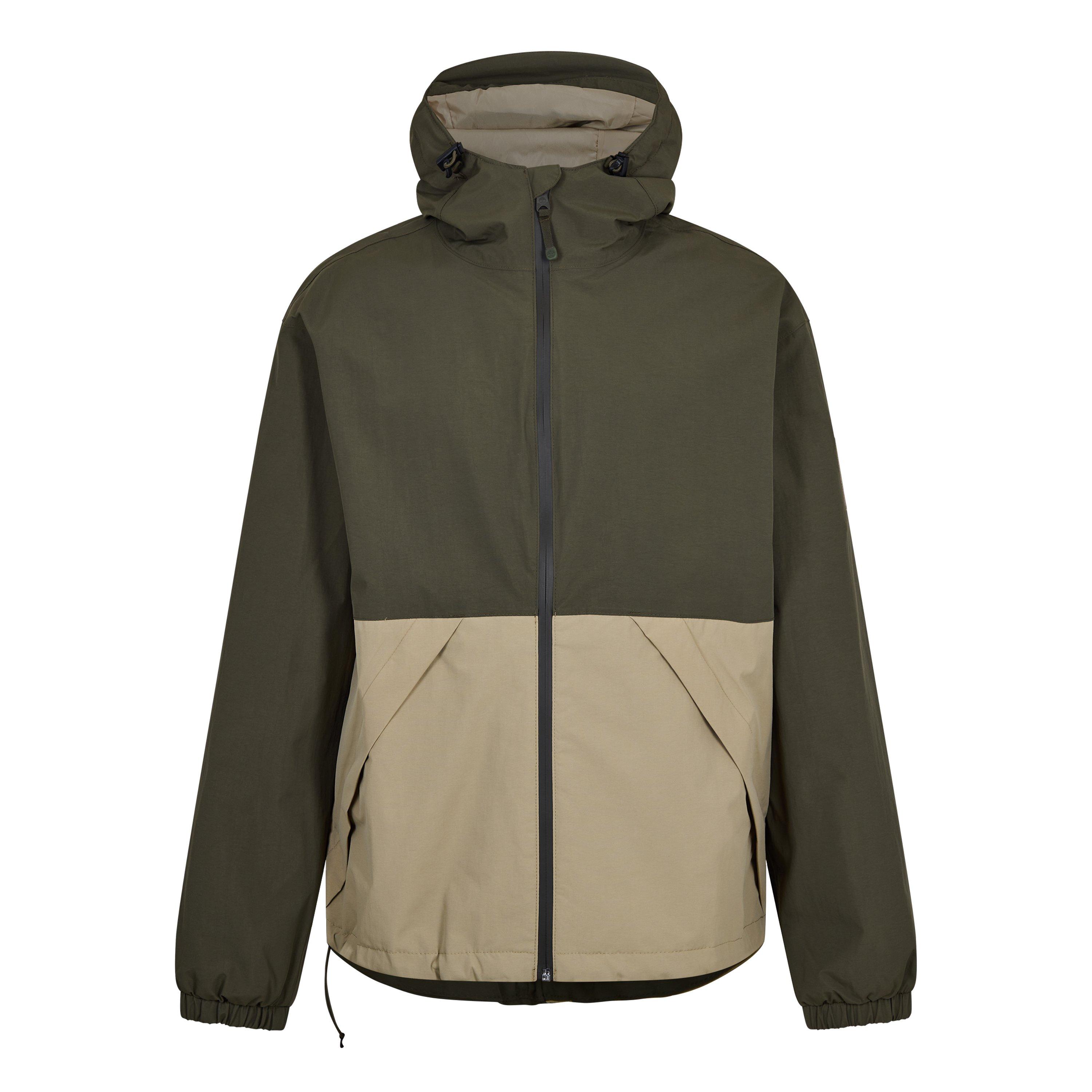 Timberland Men's Wp Shell Waterproof Rain Anorak - Leaf Grn-Lemon - L