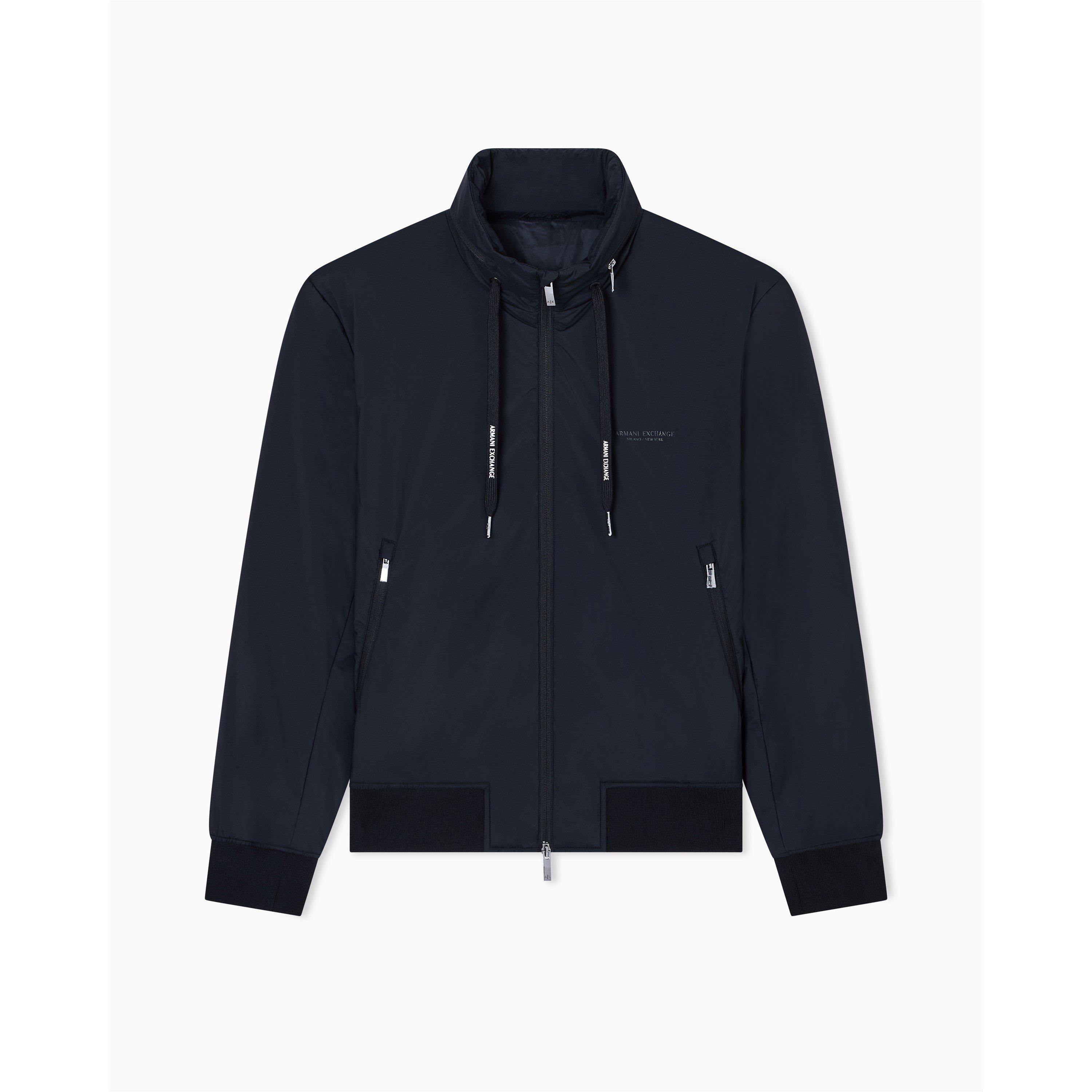 Black - Armani Exchange - Men's Duck Down Full-Zip Hidden Hood Softshell Jacket - 6