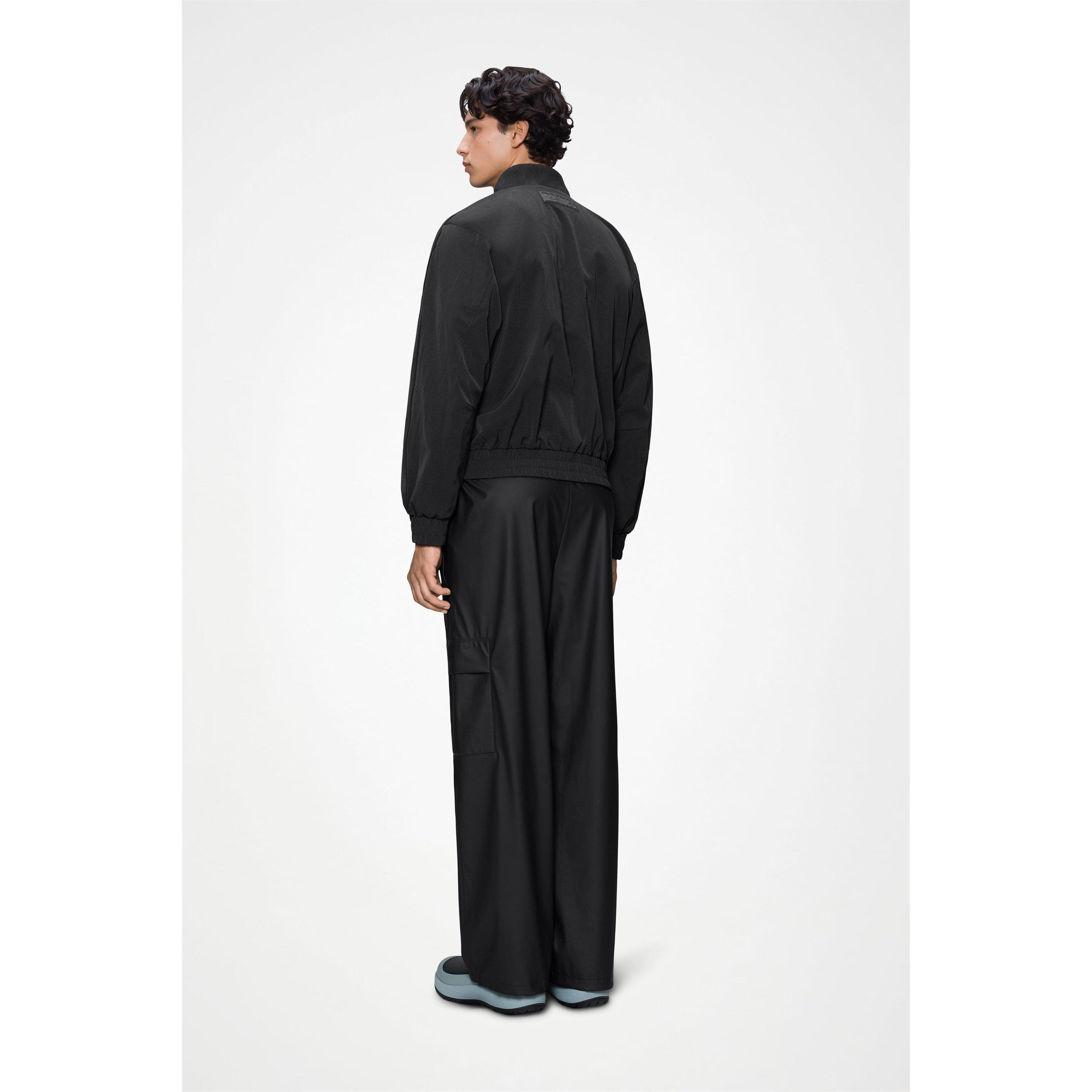 Black 01 - Rains - Tech Woven Bomber Jacket - 3