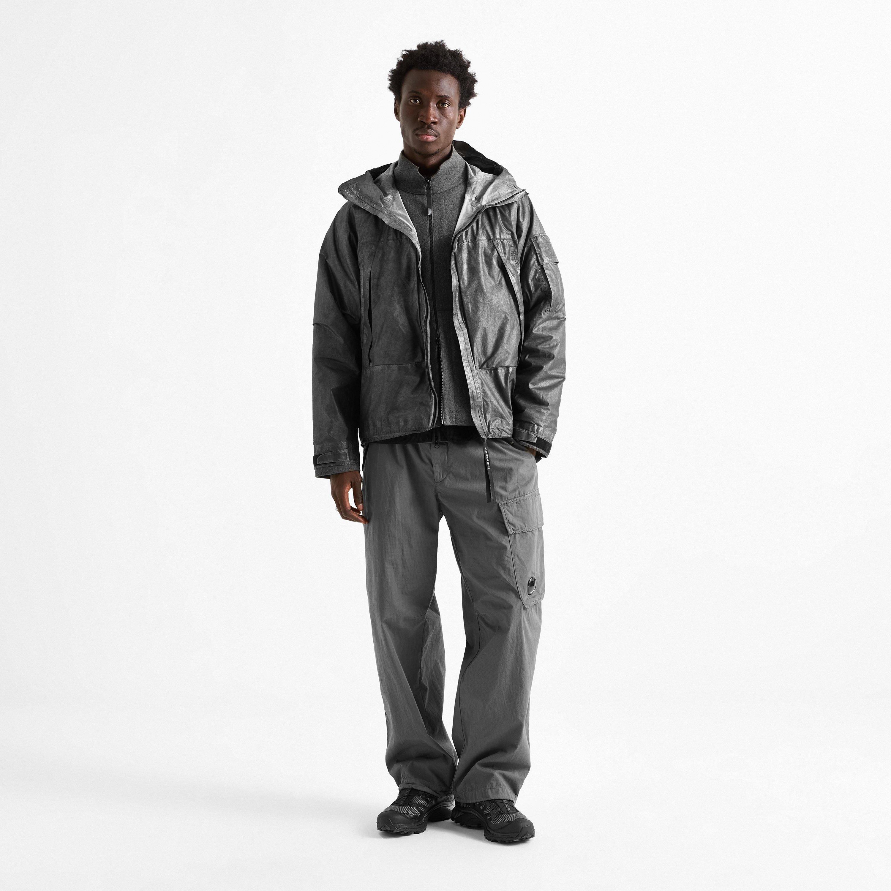 Silver 050 - CP Company Metropolis - Men's Titanium Hooded Regular-Fit Rain Jacket - 6