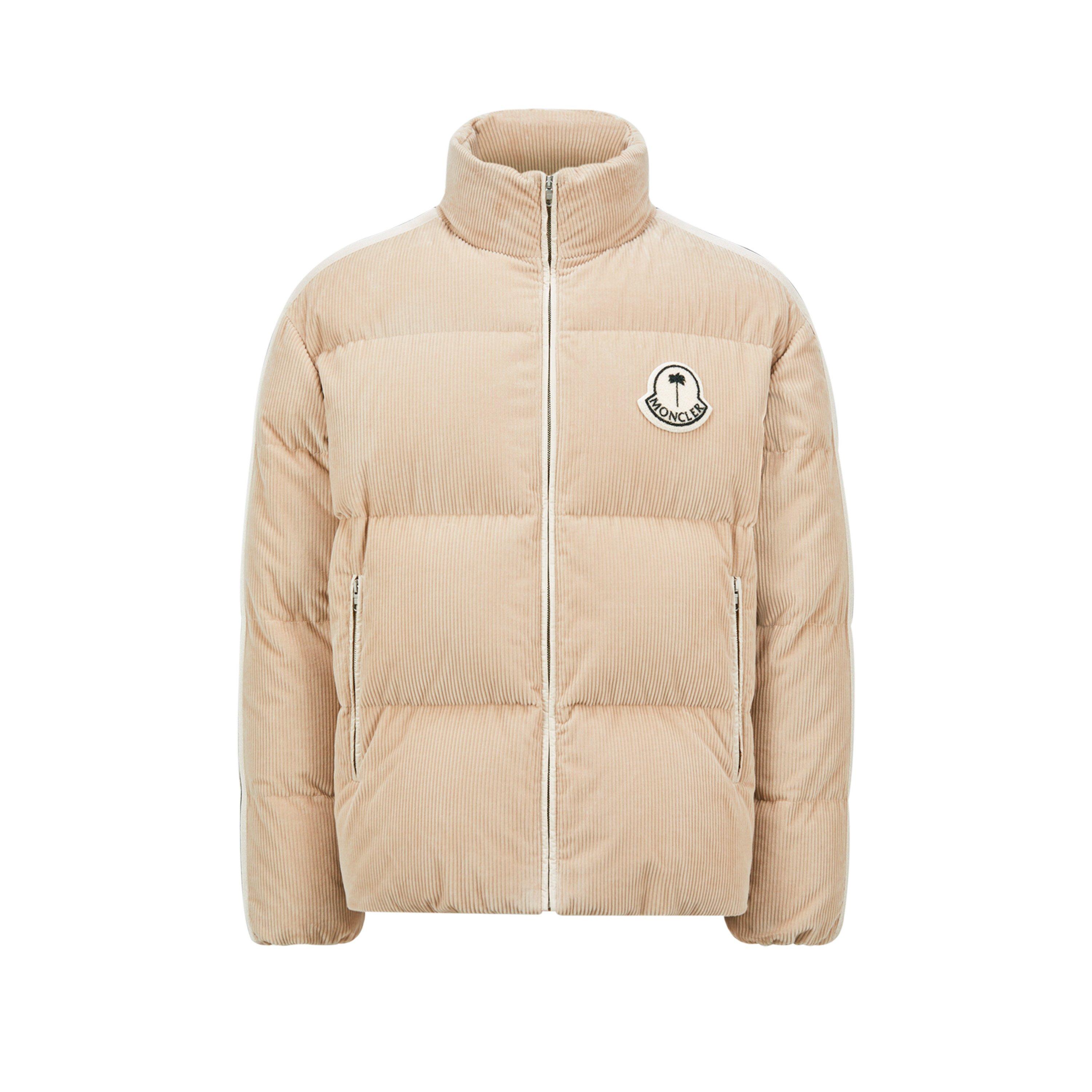 Beige 23Q - Moncler X Palm Angels - Unisex Adults Abrolhos Corduroy Cotton Long Sleeve Short Puffer Jacket - 5