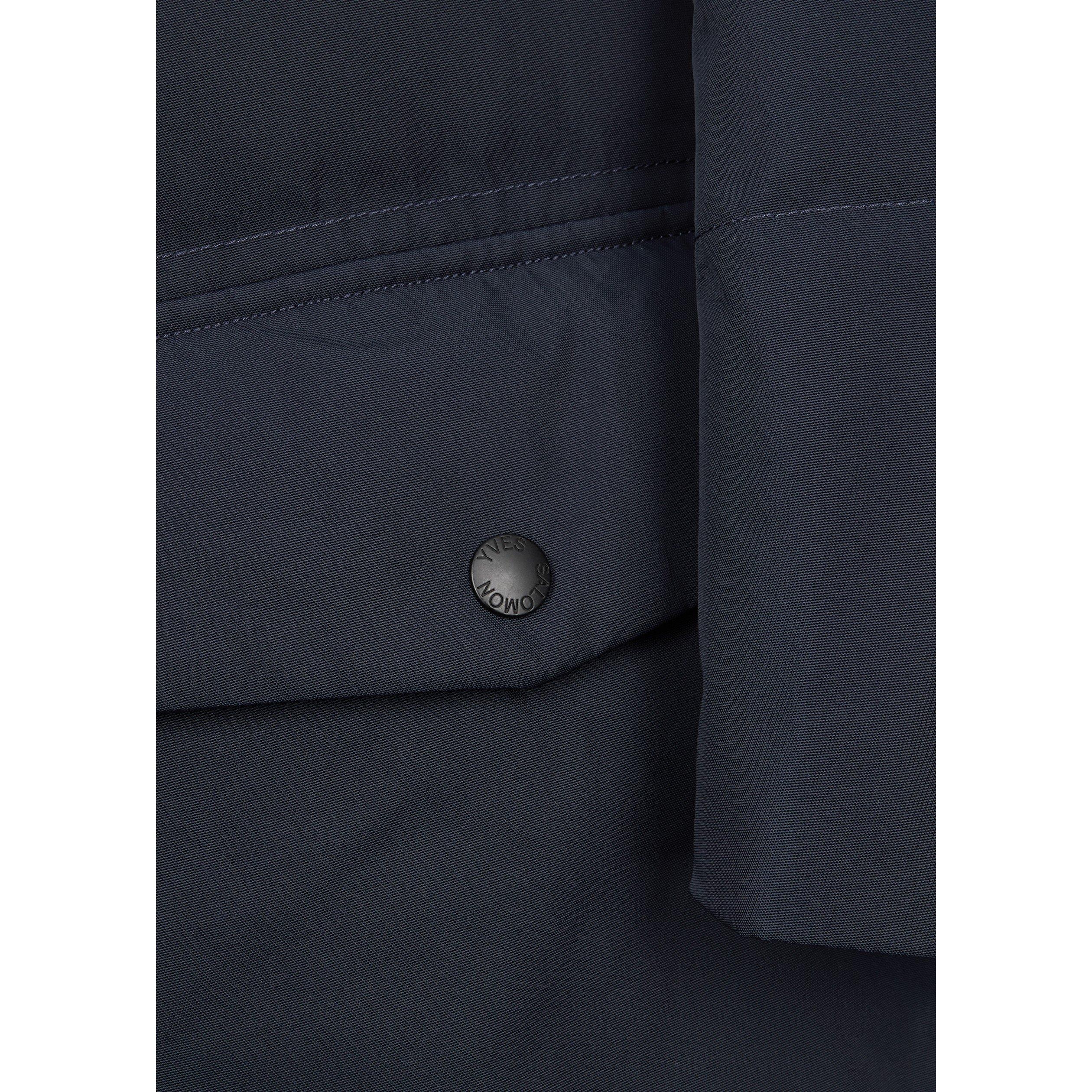 NAVY - Yves Salomon - YS DOWN JACKET WITH FOX TRIM L - 4