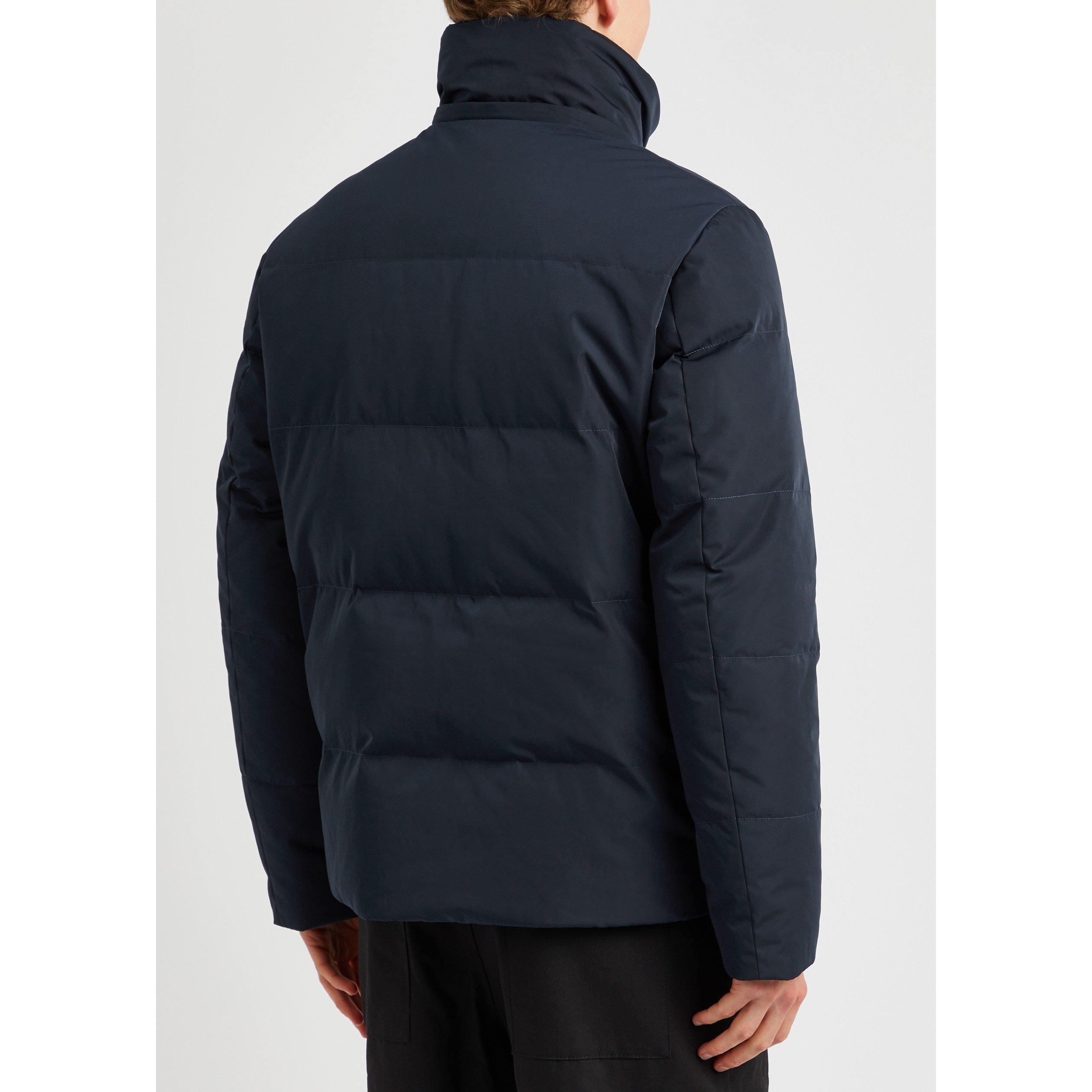 NAVY - Yves Salomon - YS DOWN JACKET WITH FOX TRIM L - 5