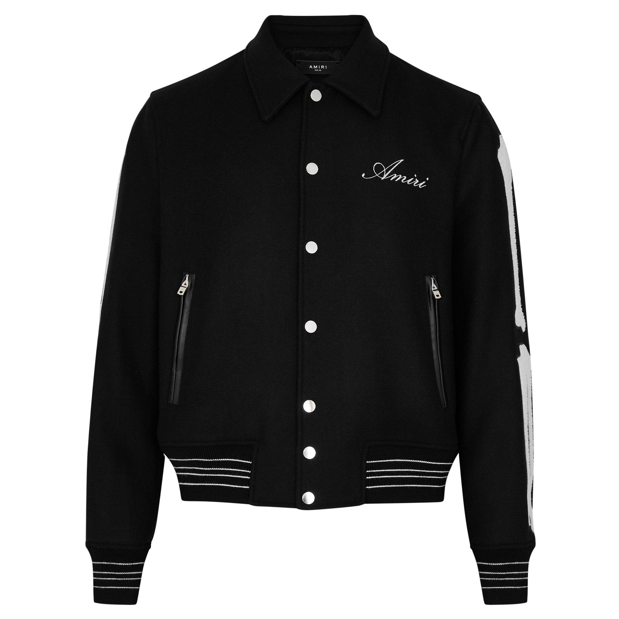 BLACK AND OTHER - Amiri - BONES VARSITY JACKET - 1